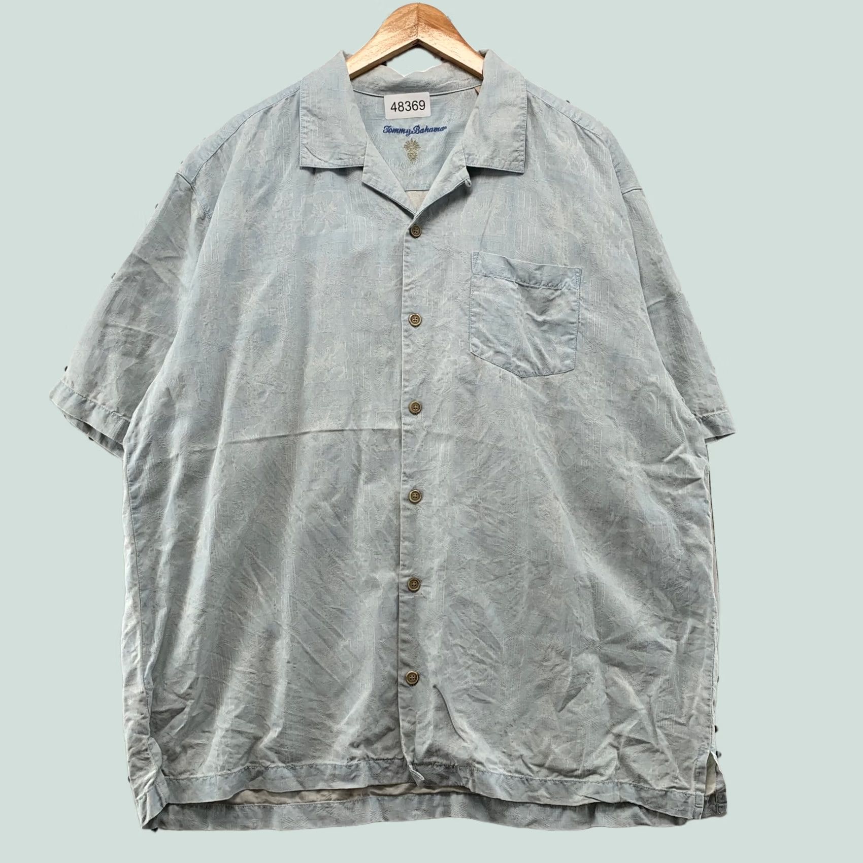 Tommy Bahama Tommy Bahama Silk Button Shirt Mens XL Blue All Over Floral Print Shirt Size US XL / EU 56 / 4 - 1 Thumbnail