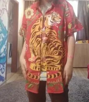 Japanese Brand Hawaiian Color Tiger Print Chinese Summer Shirt Size US M / EU 48-50 / 2 - 4 Thumbnail