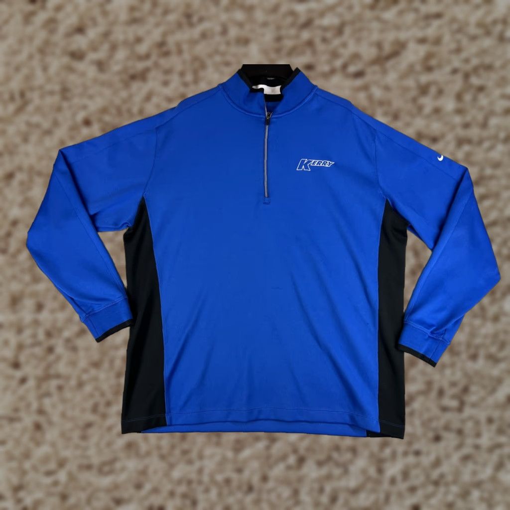 Nike Nike Golf Jacket Mens XL Blue Black 1/4 Zip Dri-Fit Swoosh Logo Pullover Size US XL / EU 56 / 4 - 1 Thumbnail