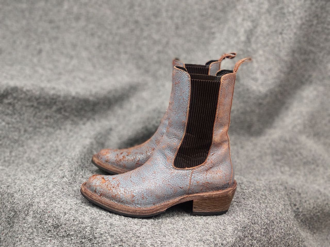 MoMA Moma Italy Design crackle aged western leather pull on boots Size US 5 / IT 35 - 7 Thumbnail