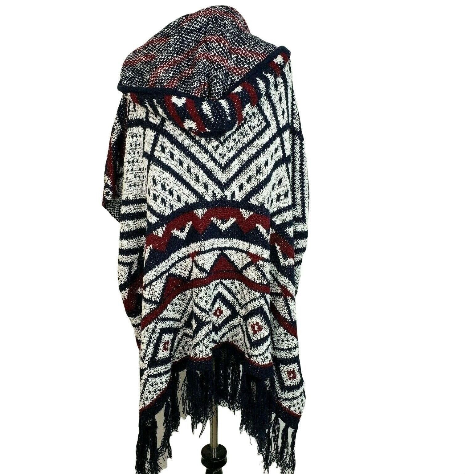 Anthropologie Elodie Oversize Open Cardigan Womens Small Fringe Hooded Size S / US 4 / IT 40 - 9 Thumbnail