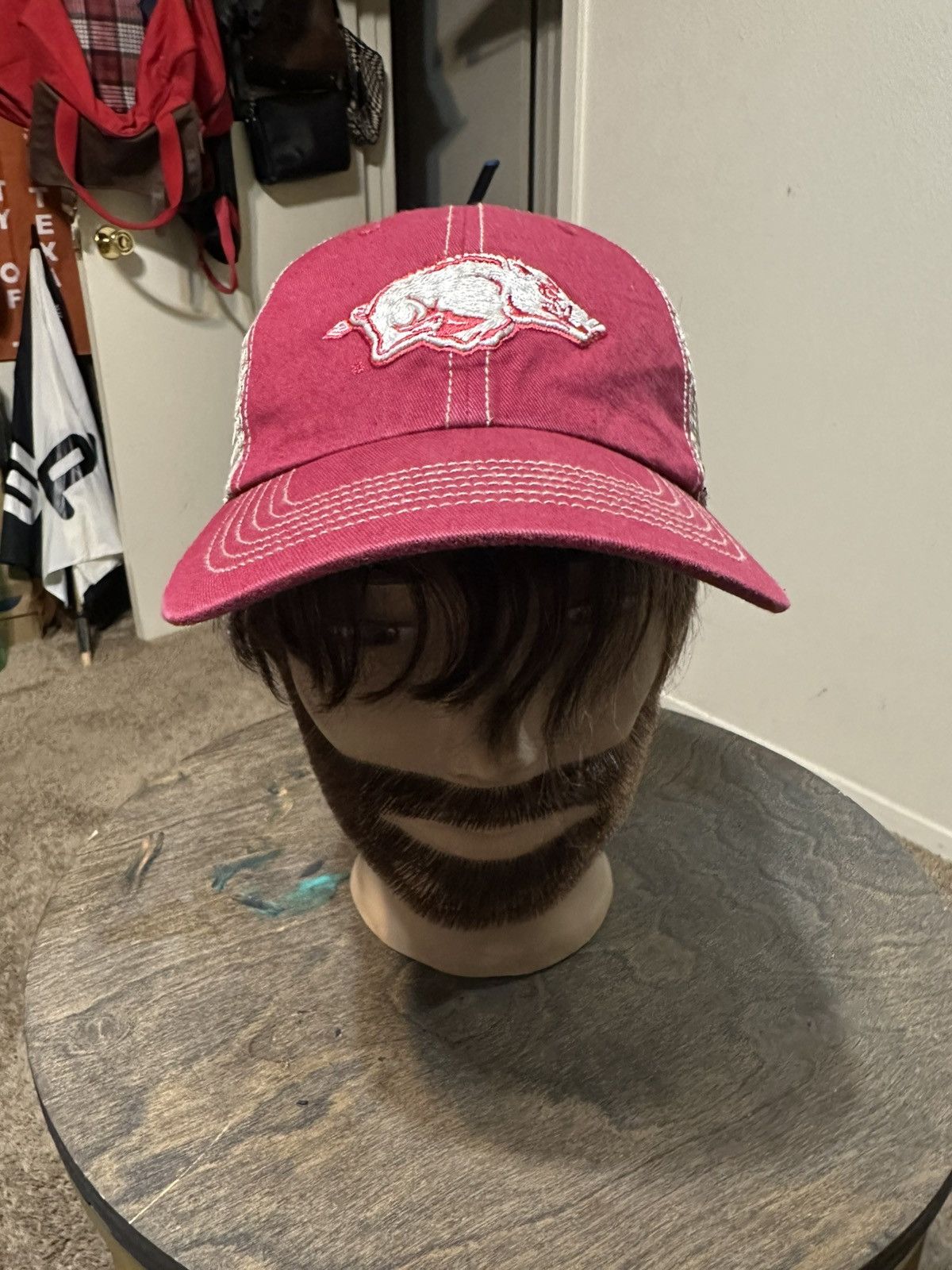NCAA Vintage NCAA Arkansas University “triple maroon” hat 90s Size ONE SIZE - 1 Thumbnail
