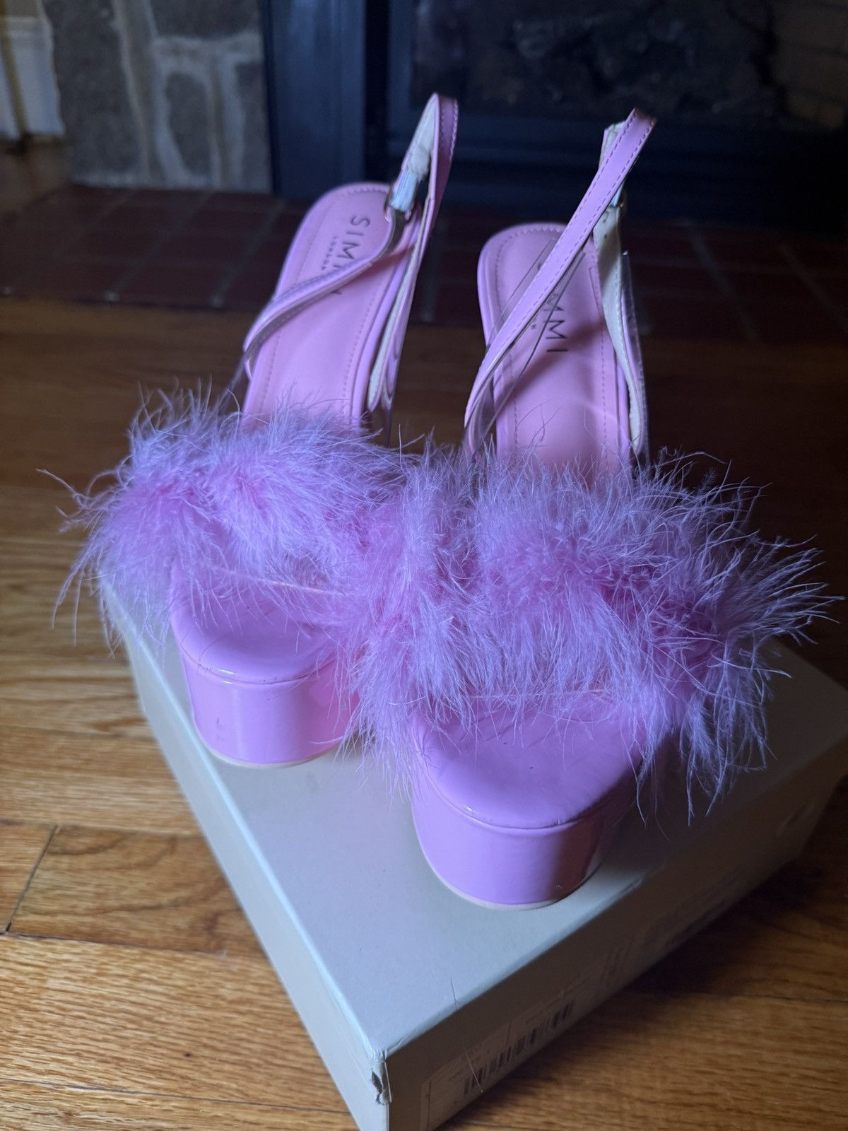 Other Simmi London IVETTE Fluffy Platform Heels – Pink Size US 9 / IT 39 - 4 Thumbnail