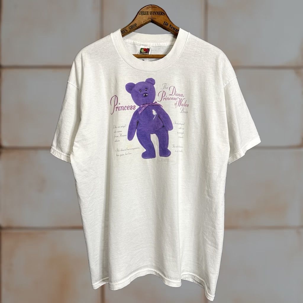 Fruit Of The Loom VINTAGE 1998 Princess Diana Of Wales Beanie Babies Graphic T Shirt XL White 90s Nike Size US XL / EU 56 / 4 - 1 Thumbnail