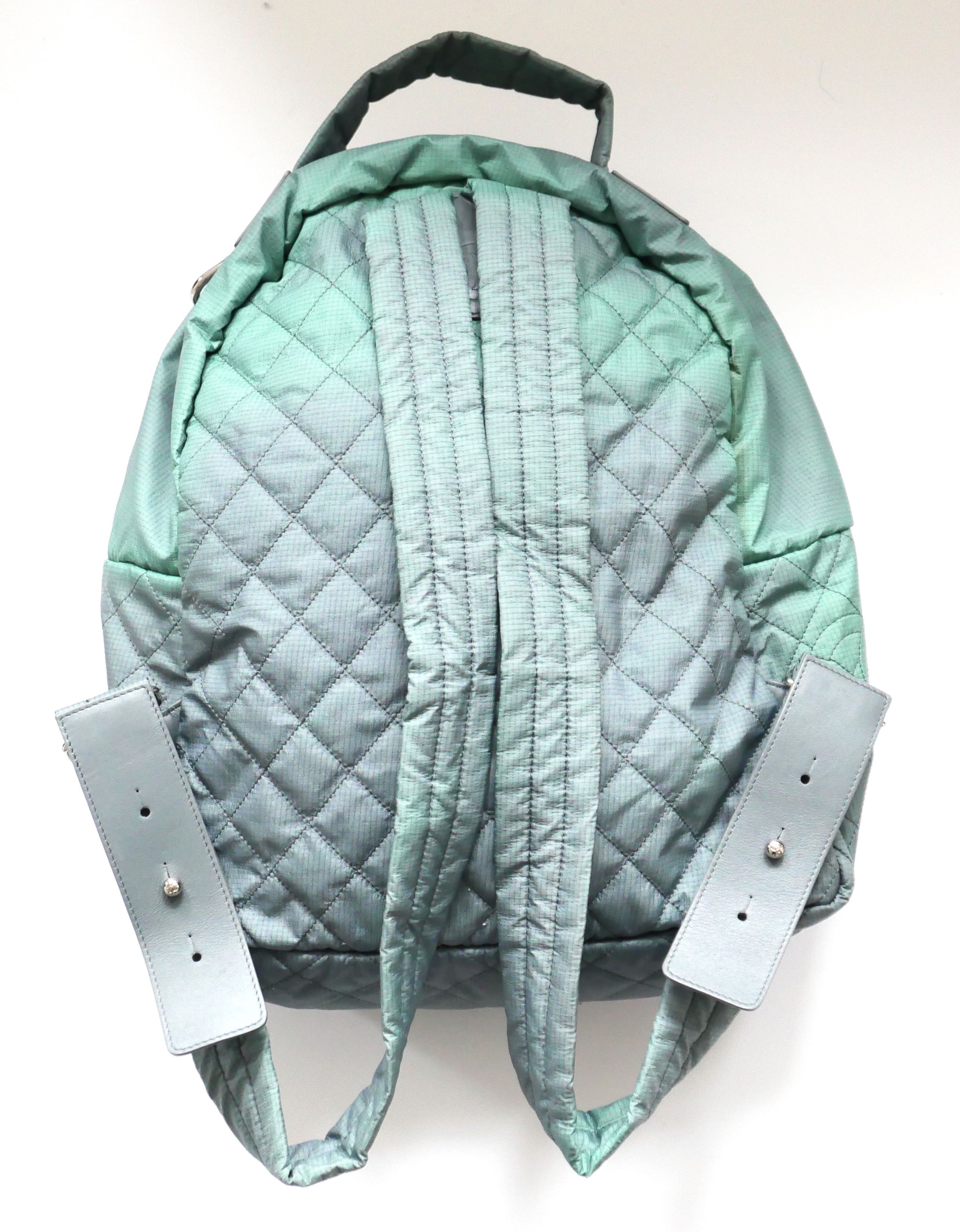 Chanel Chanel Matelassé Backpack Green Ombre Nylon Size ONE SIZE - 4 Thumbnail