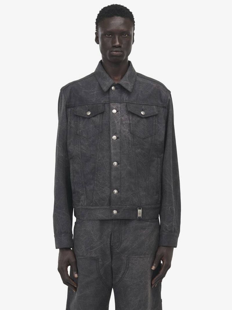 Alexander McQueen o1srvl11e0226 Trucker Jacket In Charcoal Size US S / EU 44-46 / 1 - 2 Thumbnail
