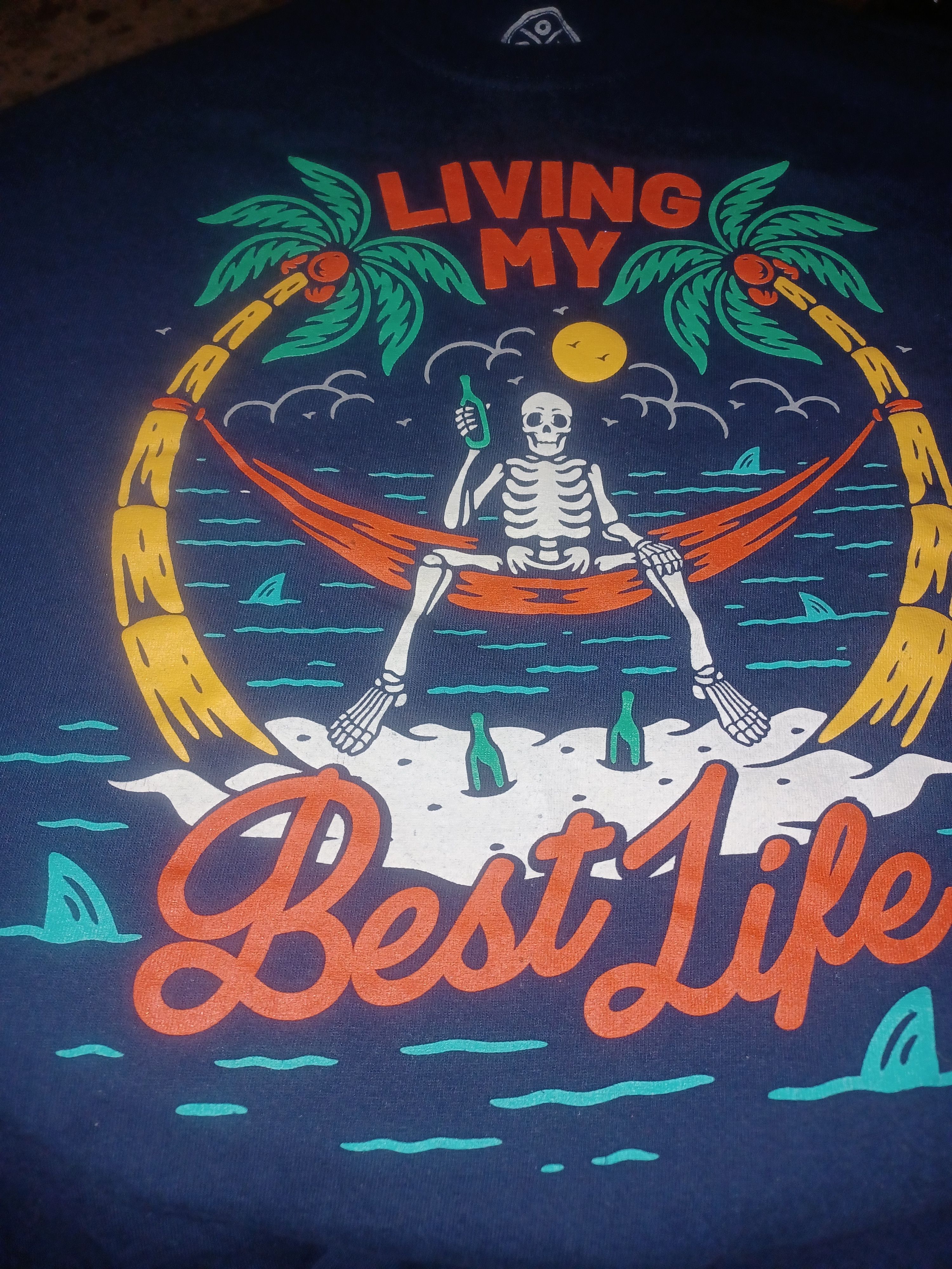 Other DOM Men's Tee "Living My Best Life" L Navy Size US L / EU 52-54 / 3 - 2 Thumbnail