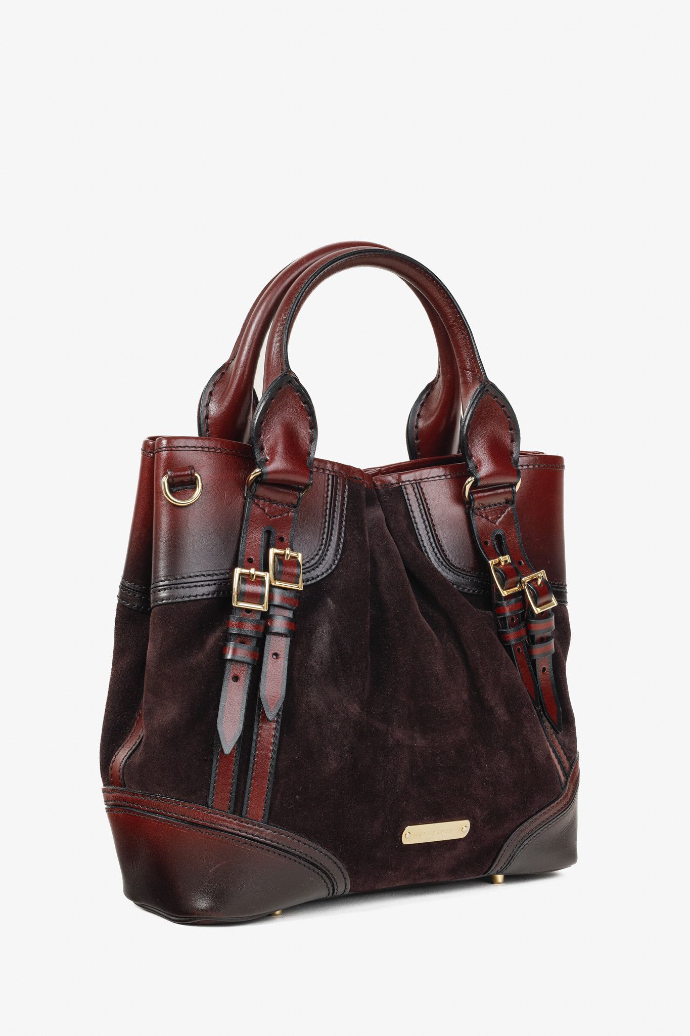 Burberry Prorsum Burberry Prorsum Burgundy Red Calfskin Suede Tote Size ONE SIZE - 2 Thumbnail