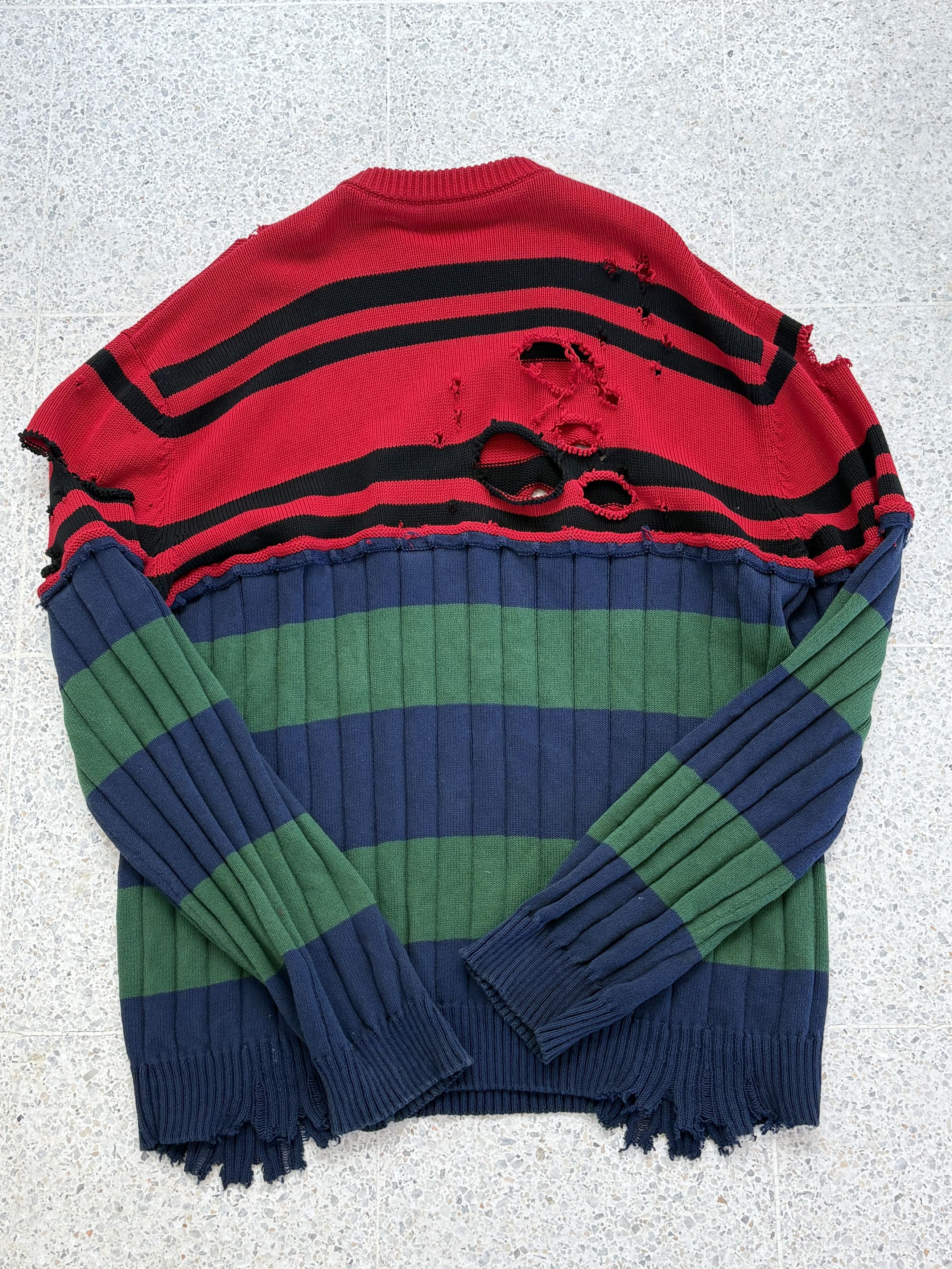 Balenciaga Balenciaga 3B Logo Destroyed Multiknit Sweater Size US XS / EU 42 / 0 - 2 Thumbnail