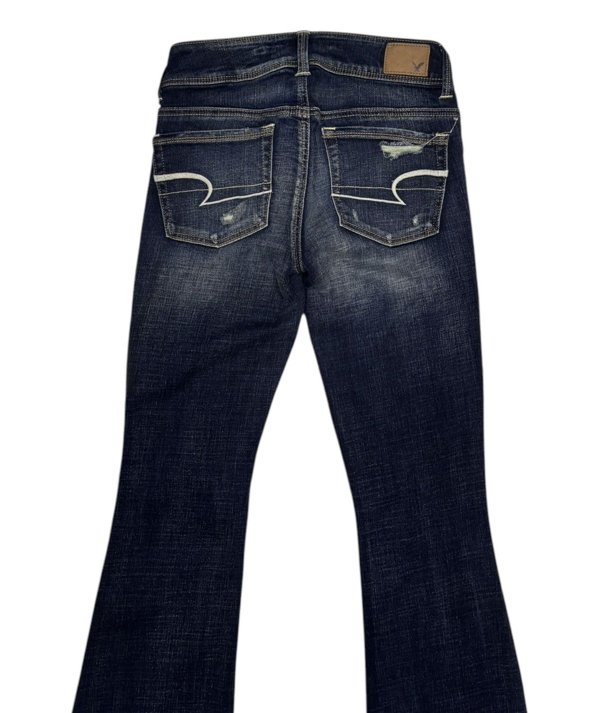 If Six Was Nine × Le Grande Bleu (L.G.B.) Flare Jeans Bootcut American Eagle Distressed Denim Jeans Size 26" / US 2 / IT 38 - 6 Thumbnail