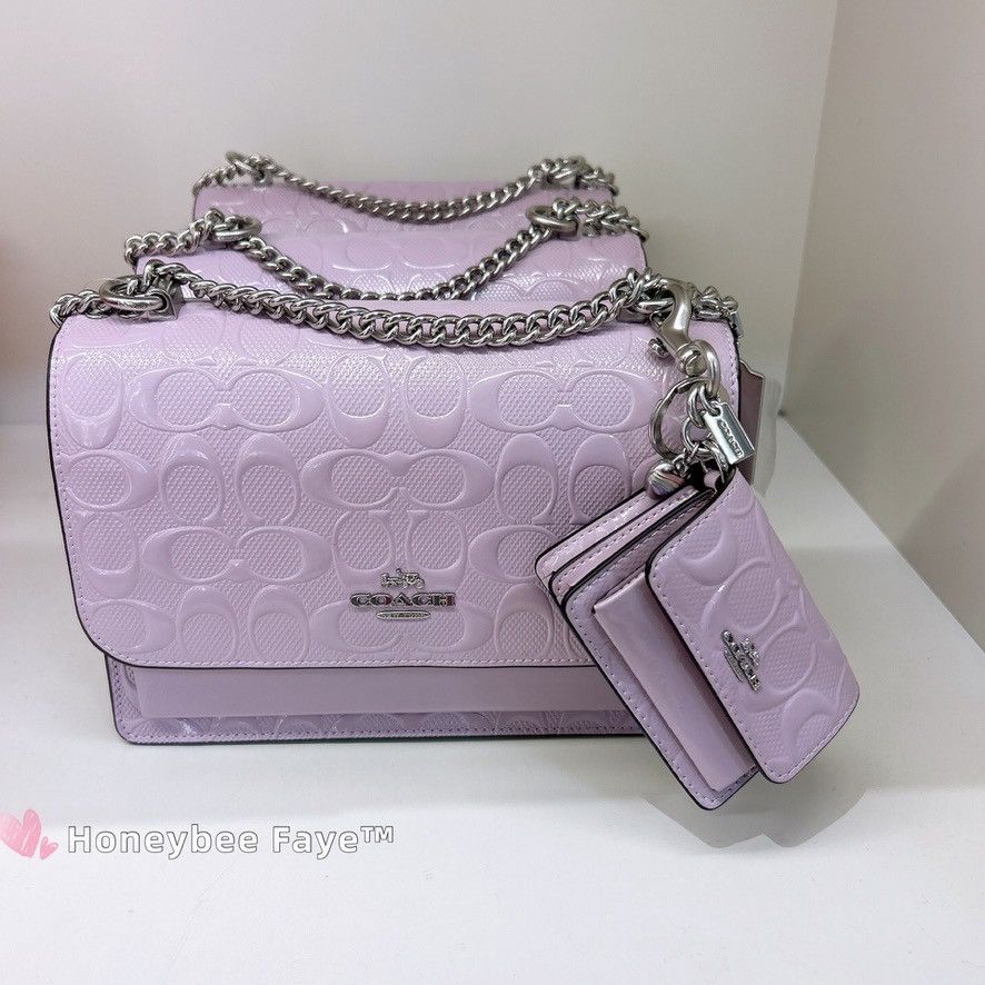 Coach Klare Bag Charm In Signature Leather With Heart Charm CDB50 Size ONE SIZE - 4 Thumbnail