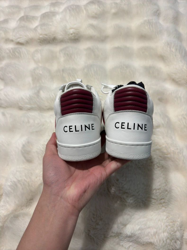 Celine Celine Red and white color-block casual board shoes Size US 6 / EU 39 - 4 Thumbnail