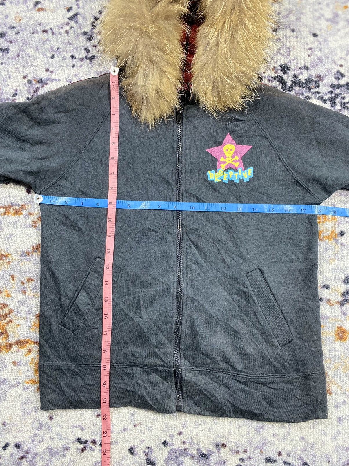 Japanese Fur ZipHoodie Faded Embellishmet ifsix lgb style