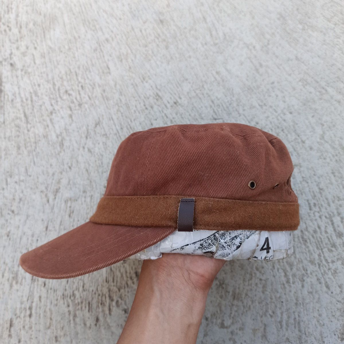 Global Work × Japanese Brand newsboy mix patrol hat with leather adjust by global work Size ONE SIZE - 2 Thumbnail