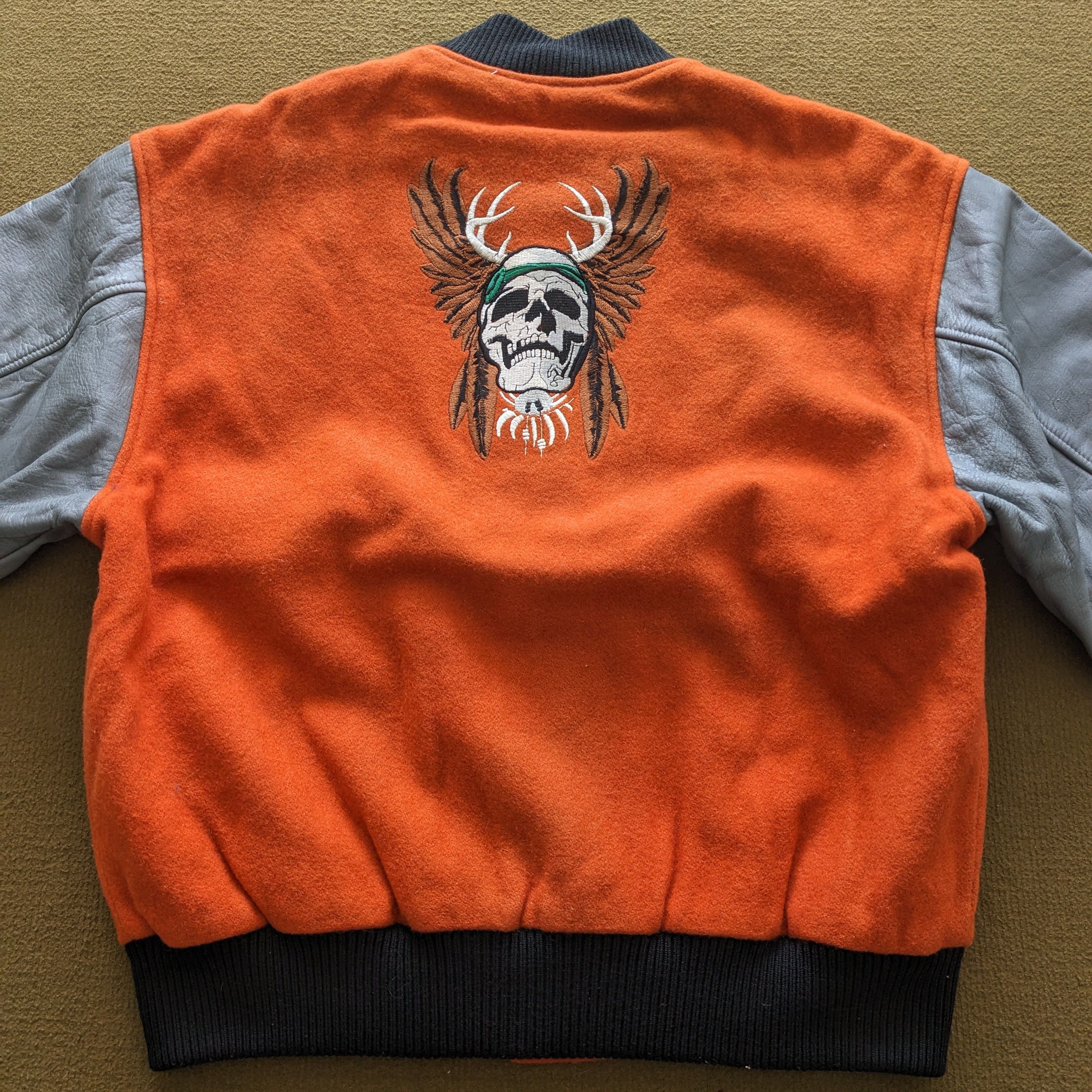 Vintage Vintage Just Brass Native Skull Varsity Jacket Size US M / EU 48-50 / 2 - 2 Thumbnail