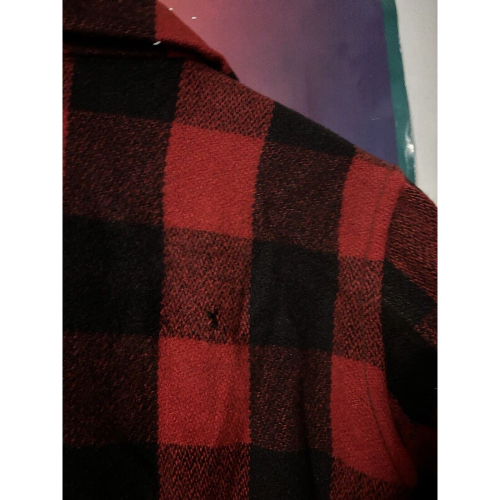 Other 1930’s Monarch Black Red Rare Flannel Missing Button Wool Size US L / EU 52-54 / 3 - 9 Thumbnail