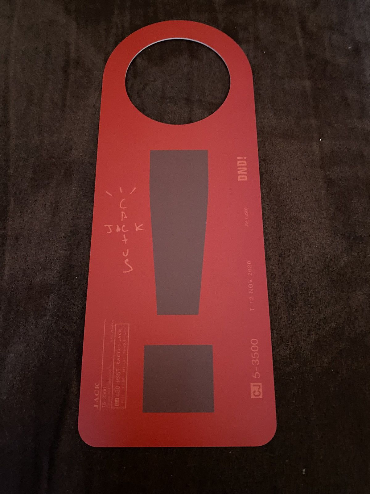 Playstation × Travis Scott Cactus Jack & Playstation ‘DO NOT DISTURB’ Door Hanger Size ONE SIZE - 1 Thumbnail