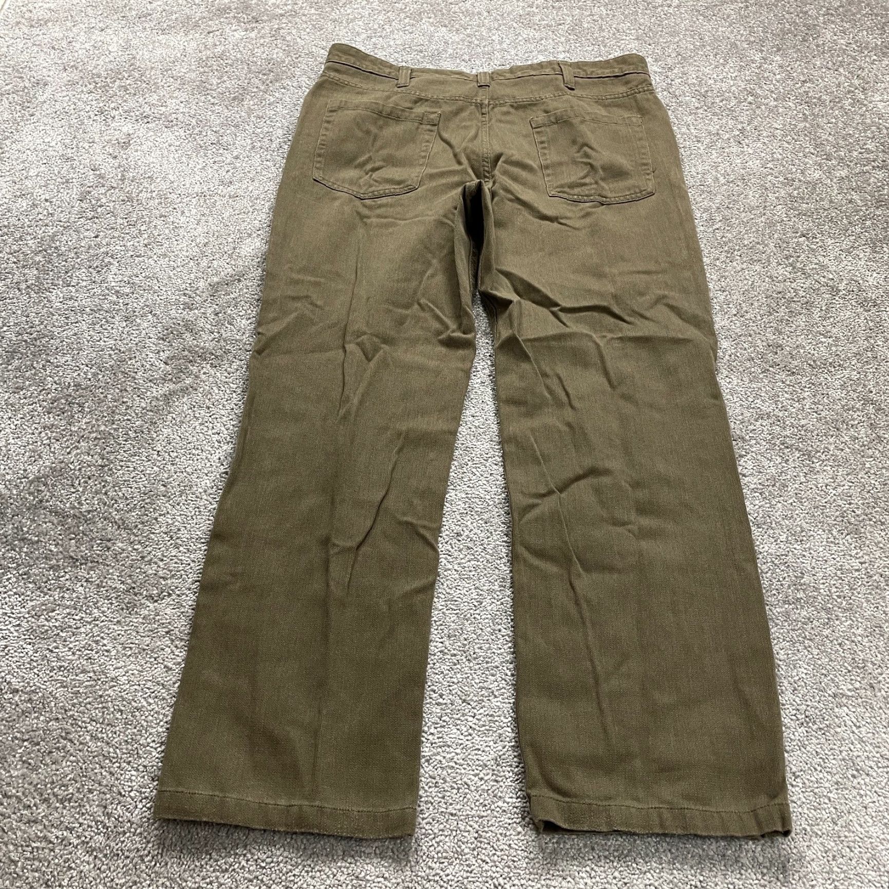 Kenneth Cole Kenneth Cole Chino Pants Mens 36x29 Brown Solid Straight Leg Cotton Polyester Size US 36 / EU 52 - 2 Thumbnail