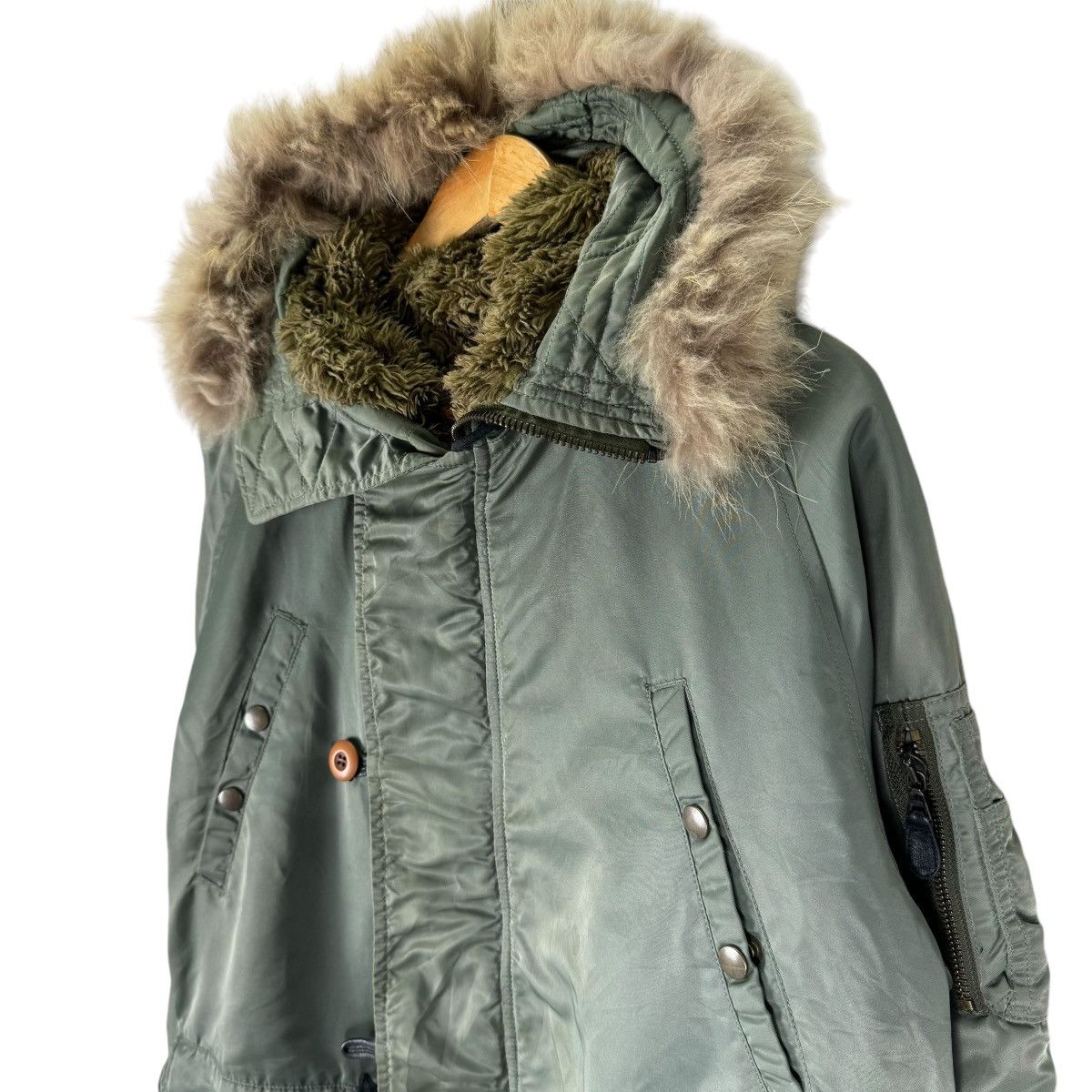 Blue Blue Japan ☀️GAIJIN MADE FUR HOODIE MILITARY PARKA JACKET Size US M / EU 48-50 / 2 - 5 Thumbnail