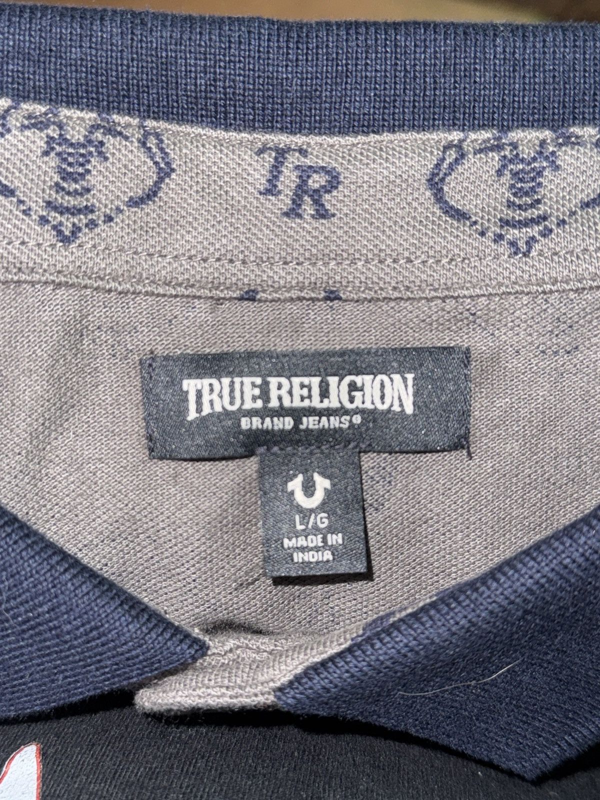 True Religion True Religion Monogram Gray and Blue polo Size US L / EU 52-54 / 3 - 4 Thumbnail