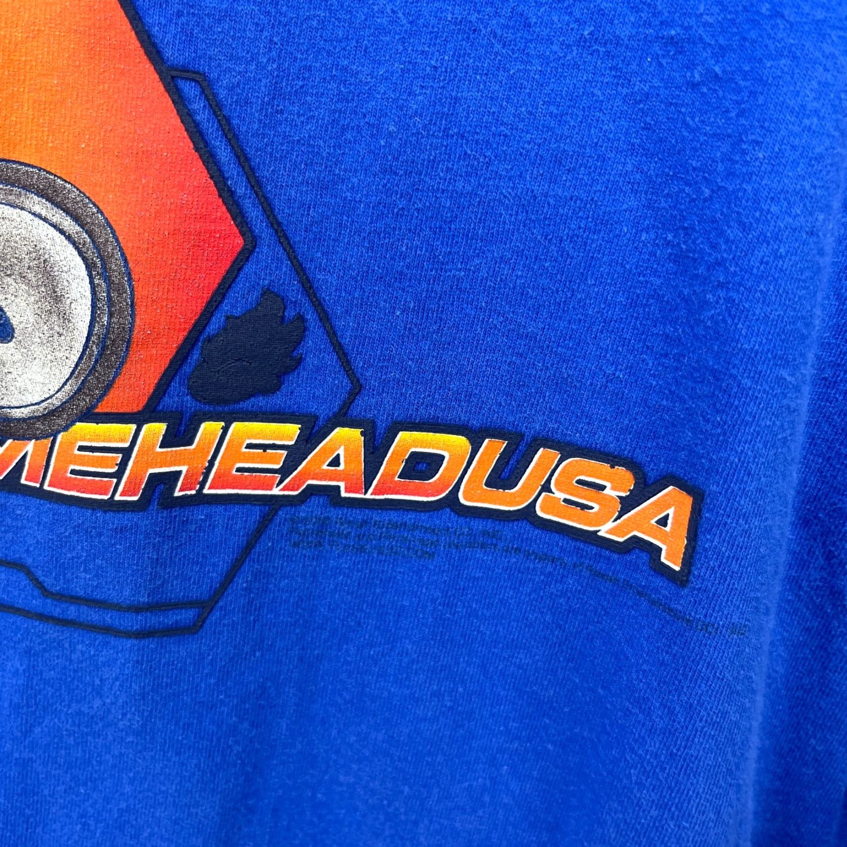 JNCO VINTAGE Flamehead USA BMX Long Sleeve Skater Shirt L Blue Mens Crew Neck 1990s Flames Logo Shirt Size US L / EU 52-54 / 3 - 5 Thumbnail