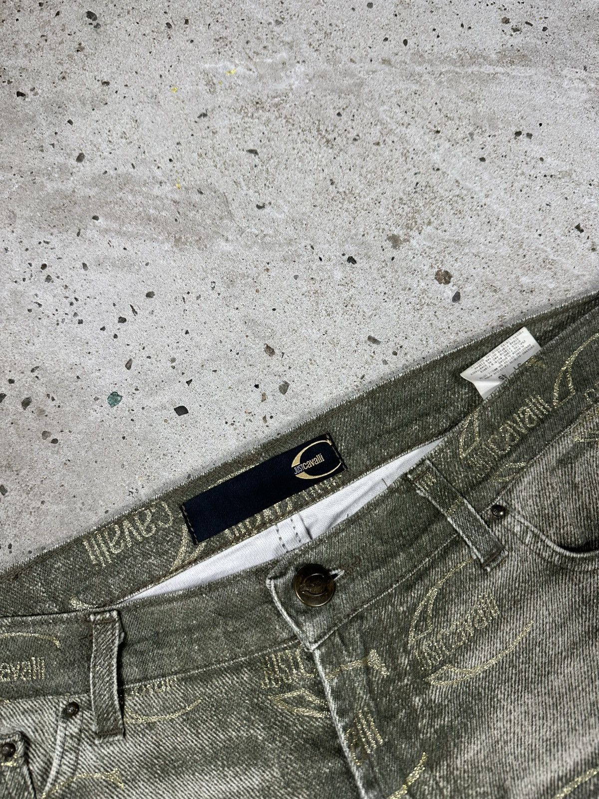 Just Cavalli Vintage 2000s Roberto Just Cavalli Monogram Flare Denim Pant Size 31" - 4 Thumbnail