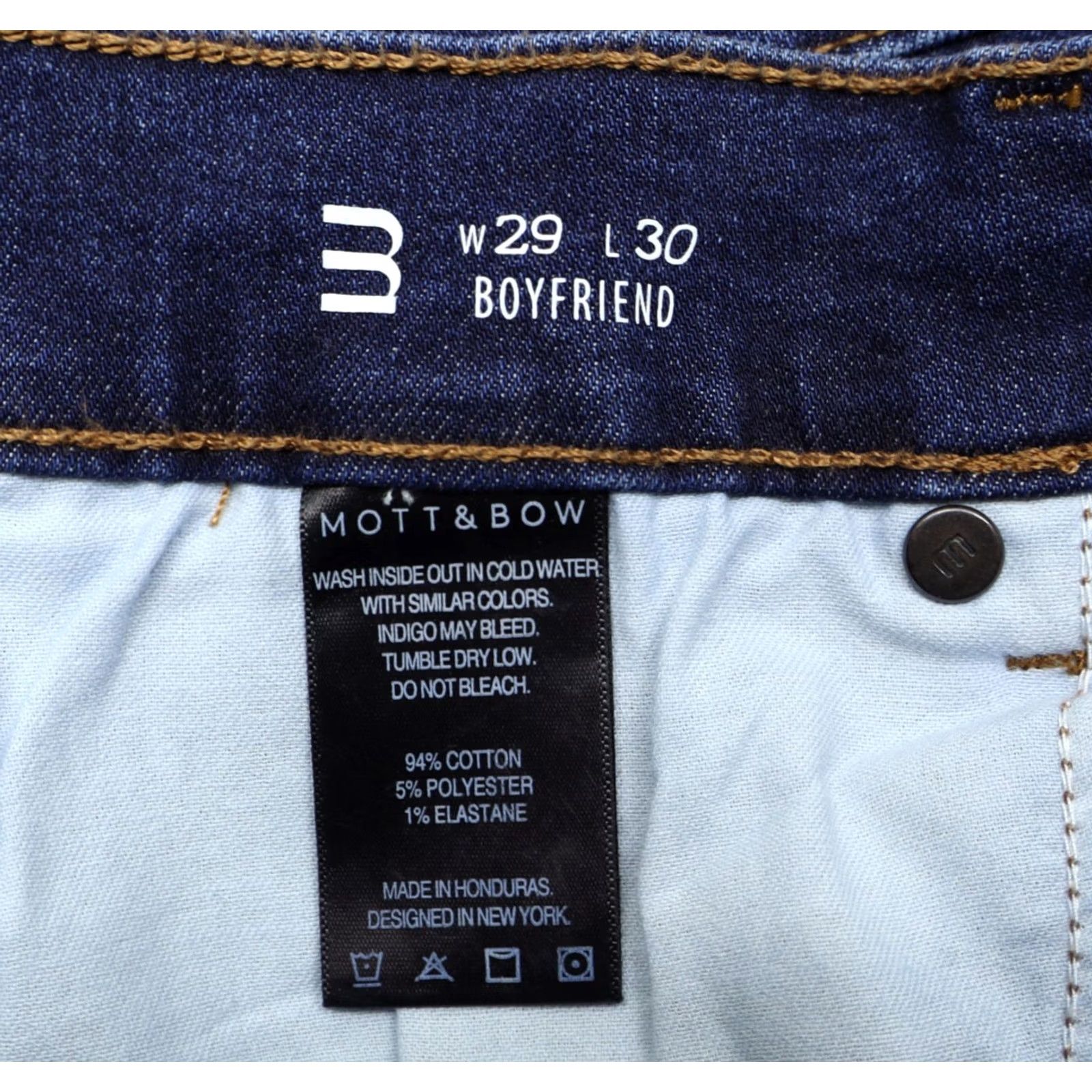 Mott & Bow Mott & Bow Jeans Denim Blue 29X30 Boyfriend Regular 30" Length Women Size 29" - 6 Thumbnail