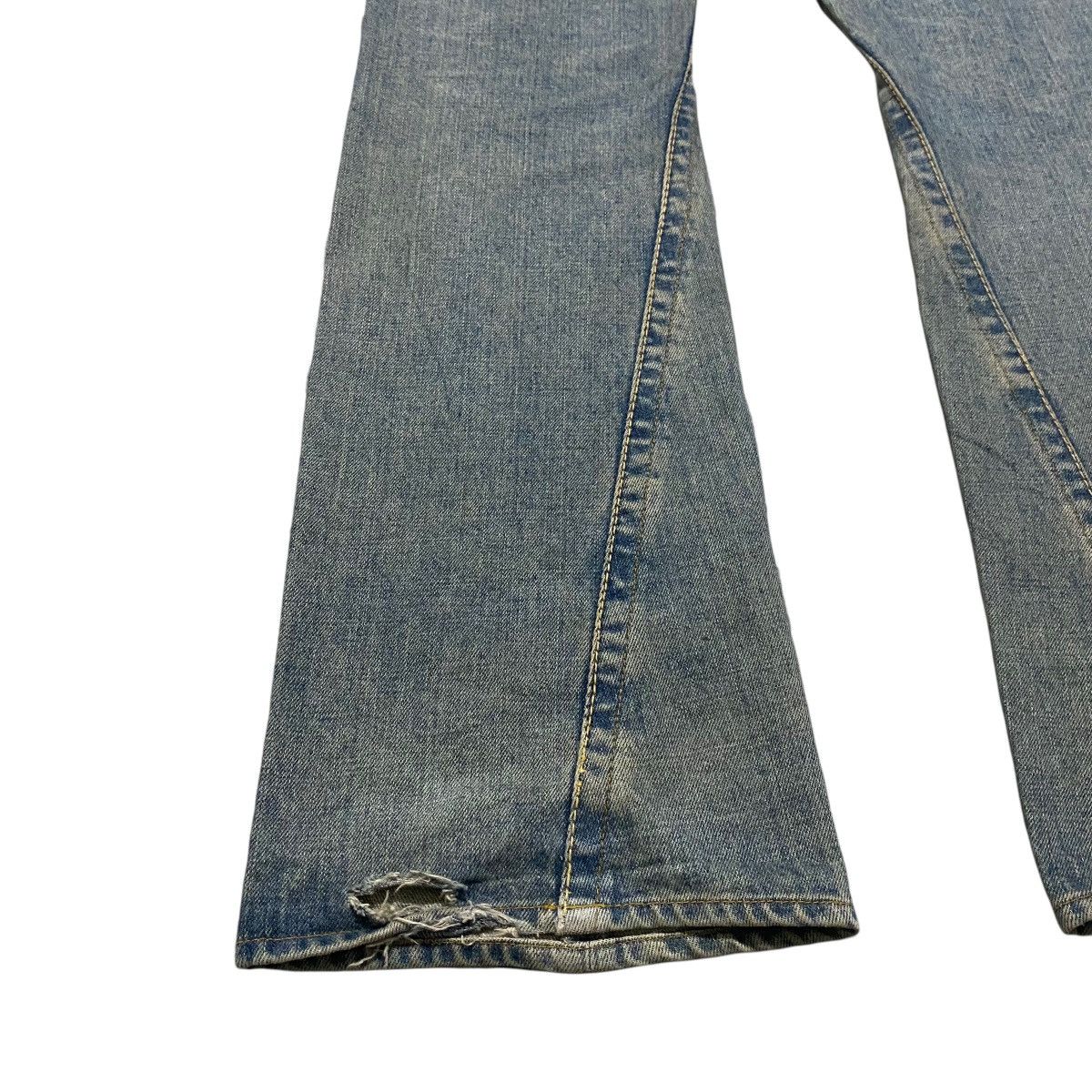 Japanese Brand Union Made Purple&Yellow Mudwash Denim Flare Jeans Size US 30 / EU 46 - 15 Thumbnail