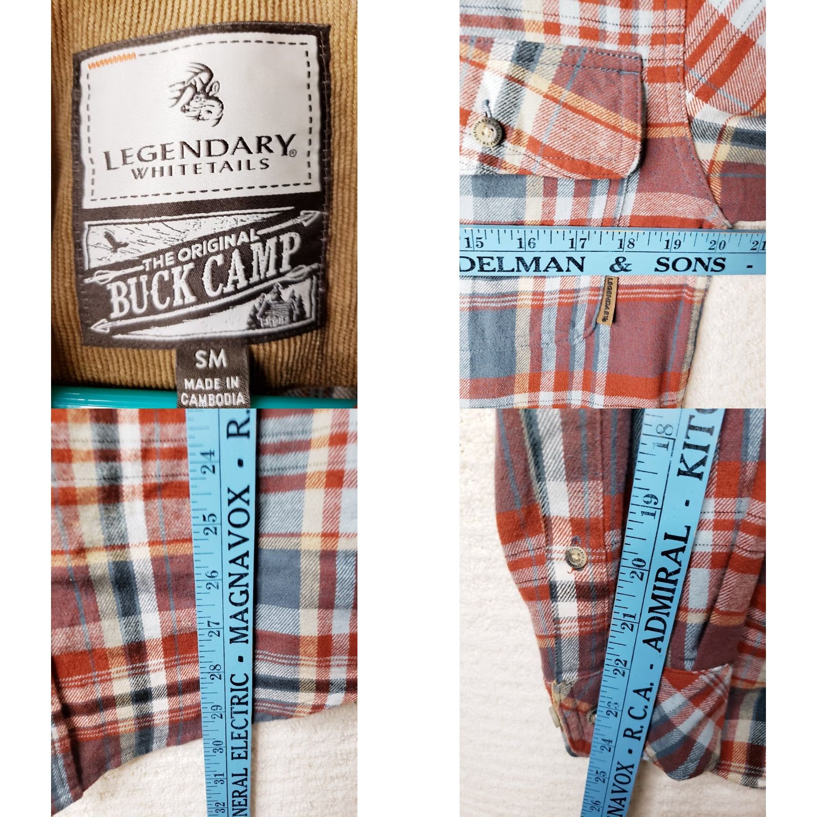Vintage Legendary Whitetails Shirt Men's S Red Blue Flannel Buck Camp Outdoor Size US S / EU 44-46 / 1 - 8 Thumbnail