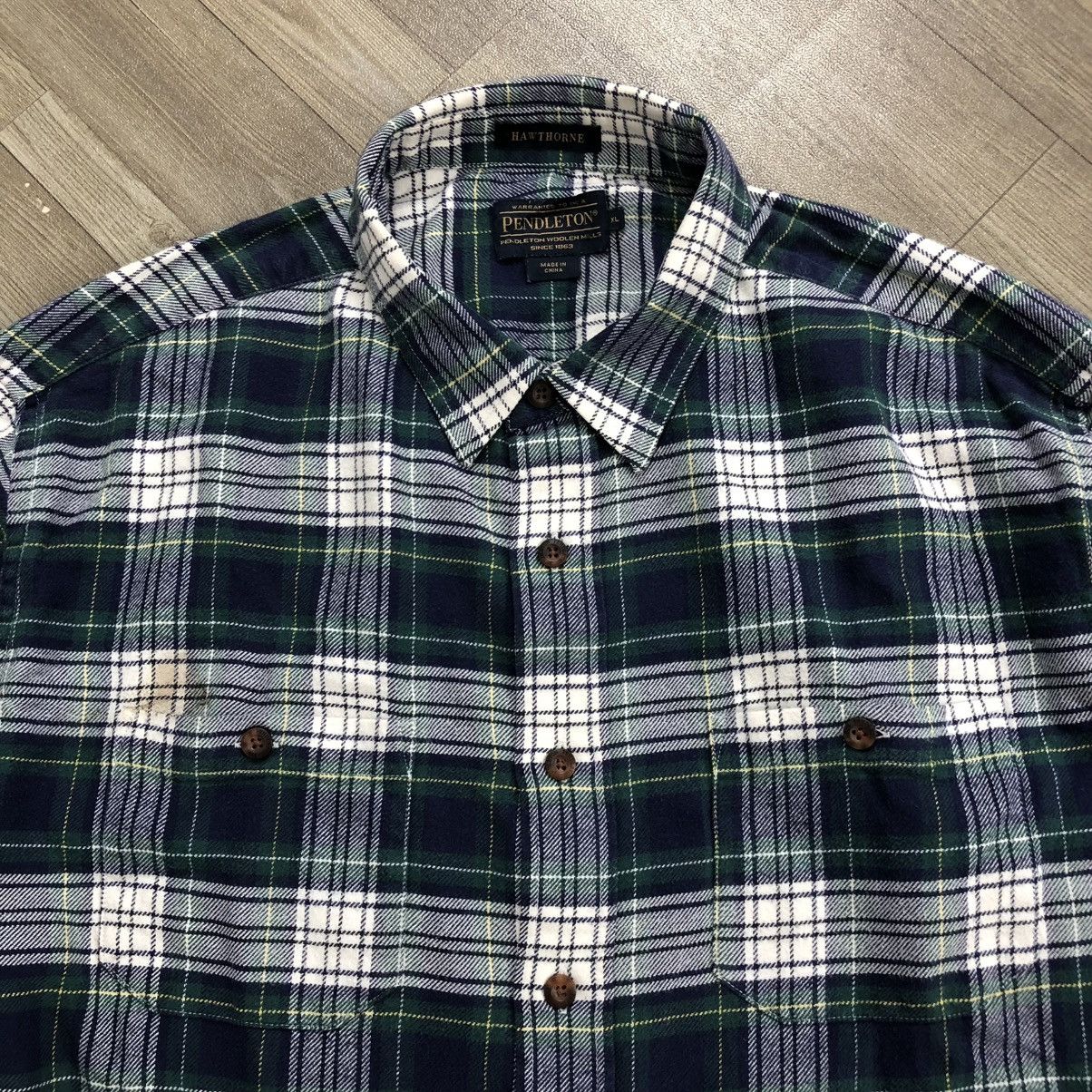 Flannel × Pendleton Vintage Pendleton “Hawthorne” Flannel Shirt – Elbow Patch Size US XL / EU 56 / 4 - 8 Thumbnail