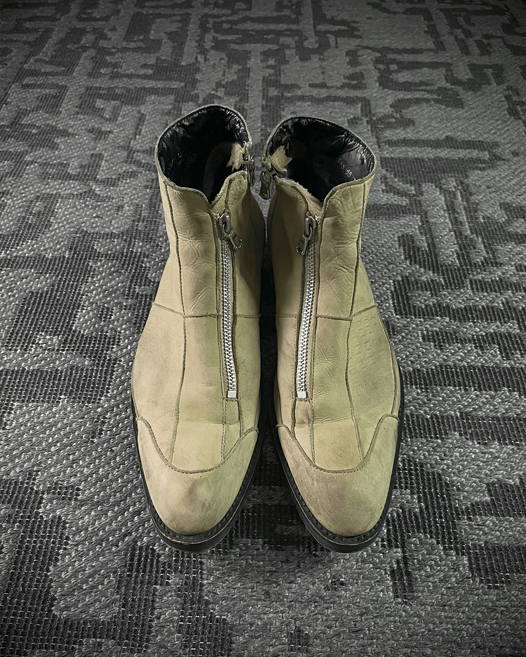 靴 Tornado mart fur croco leather boots Tornado Mart Tornado Mart Crocodile Leather Tornado Zip