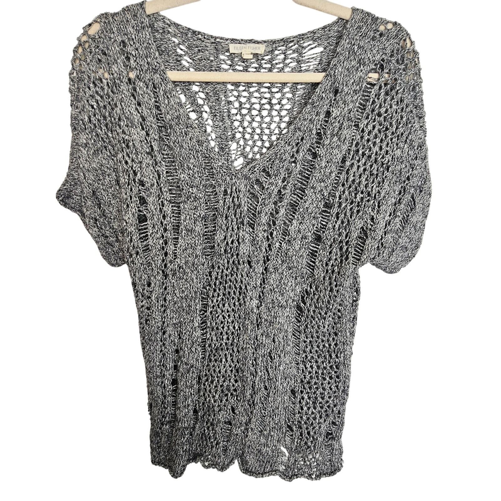 Eileen Fisher Eileen Fisher Womens Open Knit Sweater Sz S Coastal Grandma Size S / US 4 / IT 40 - 1 Thumbnail