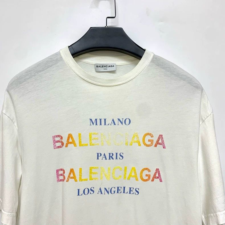 Balenciaga Balenciaga Rainbow Letter Short Sleeve Tee Size US XS / EU 42 / 0 - 3 Thumbnail