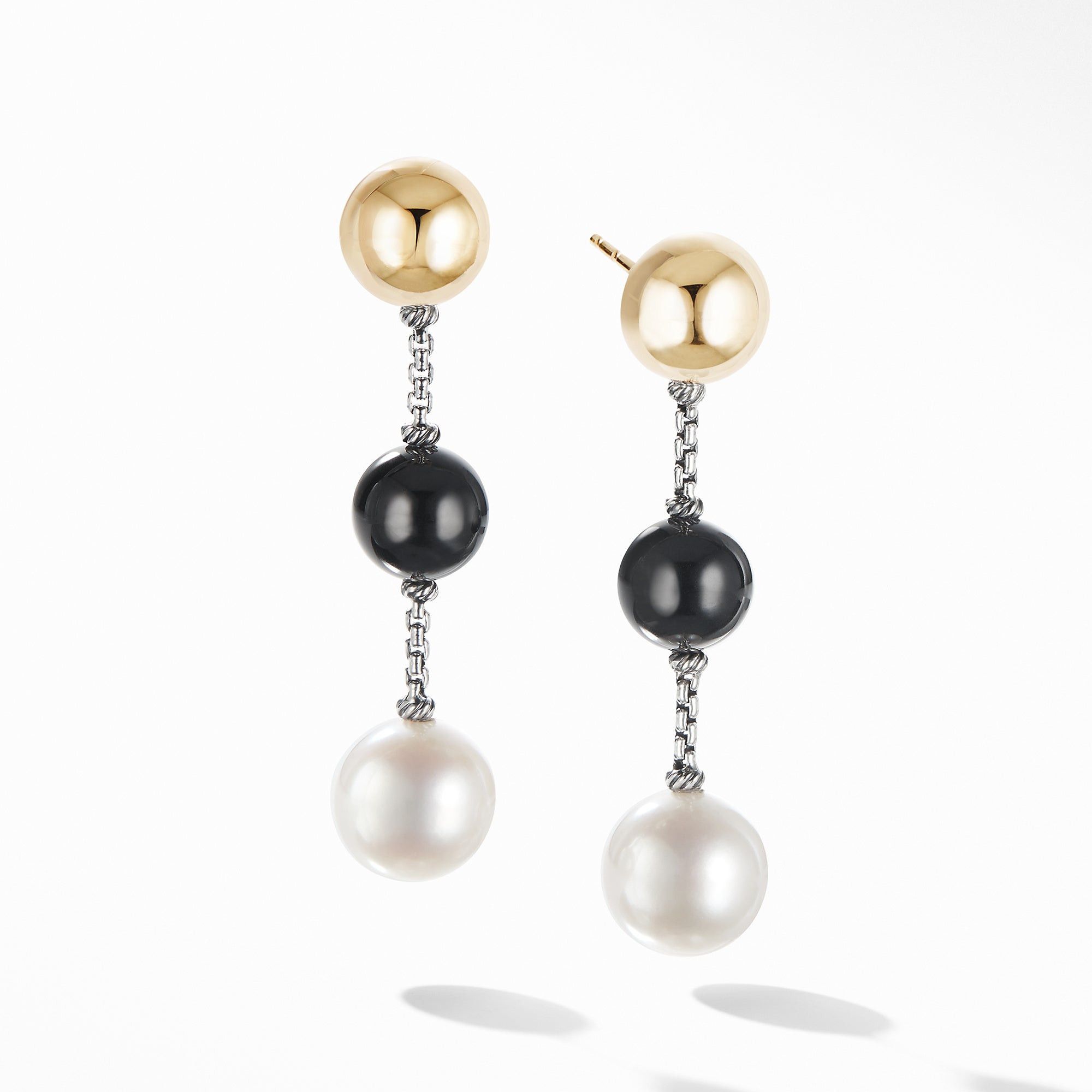 David Yurman o1w1db10525 E14804 Earrings with Pearl & Onyx and 14K Gold Size ONE SIZE - 1 Preview