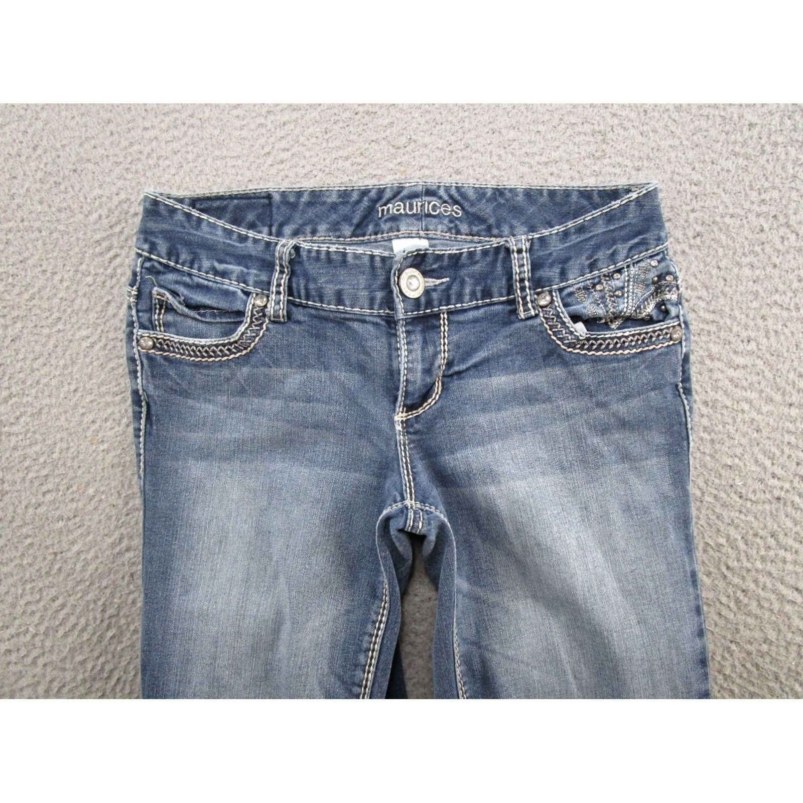 Vintage Maurices Womens Bootcut Jeans 5-Pocket Stretch Denim Size 2 Medium Wash blue Regular Womens Size 26" / US 2 / IT 38 - 3 Thumbnail
