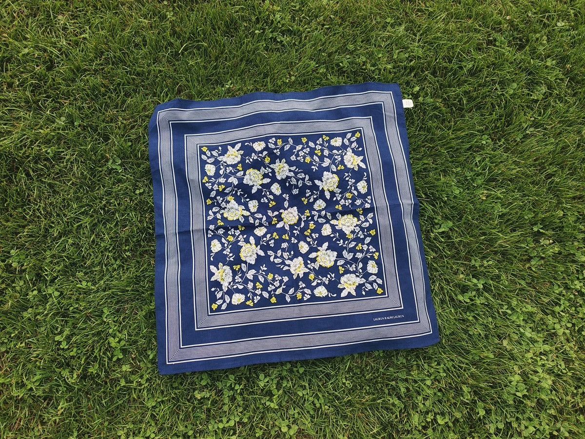Ralph Lauren INDIGO Printed Bandana COTTON Green Scarf handkerchief Size ONE SIZE - 10 Thumbnail