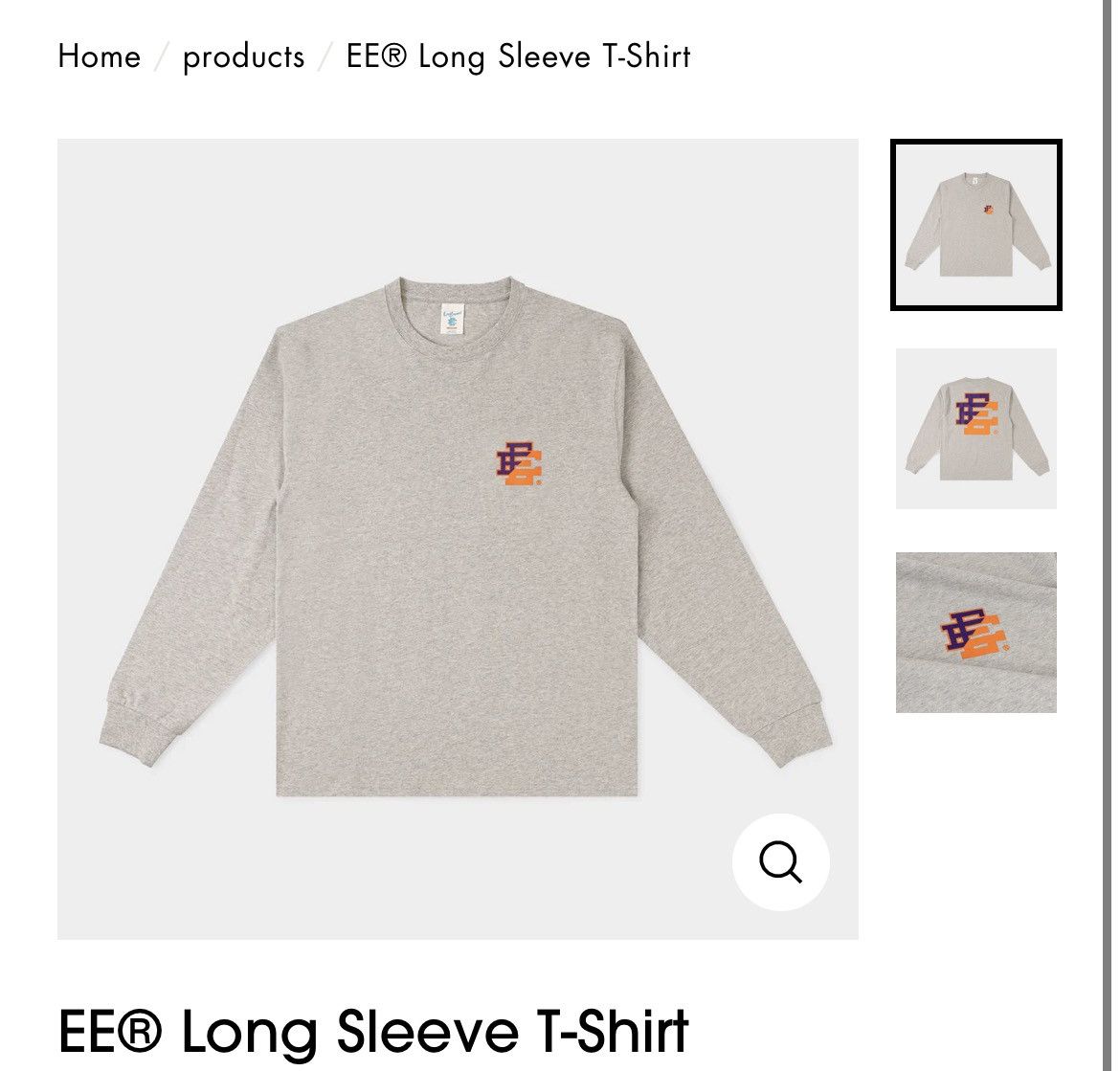 image of Eric Emanuel Grey W Orange & Purple Ee Long Sleeve Shirt, Men's (Size Large)