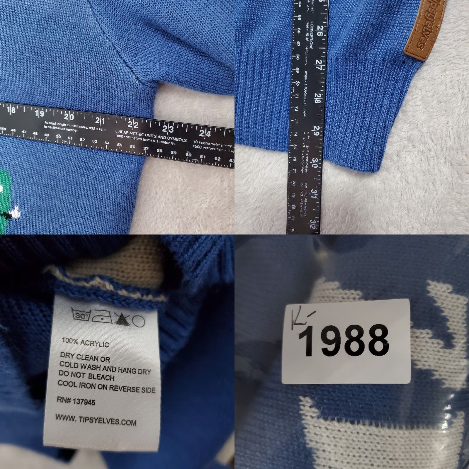 Vintage VINTAGE Tipsy Elves Sweater Men XL Blue Ugly Christmas Feliz Navidog Knit Pullover Size US XL / EU 56 / 4 - 8 Thumbnail