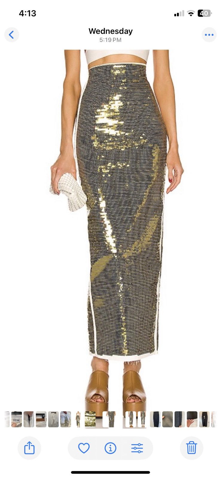 Rick Owens NWT Rick Owens AI Black Sequin Pillar Skirt. Size 40IT Size 27" / US 4 / IT 40 - 9 Thumbnail