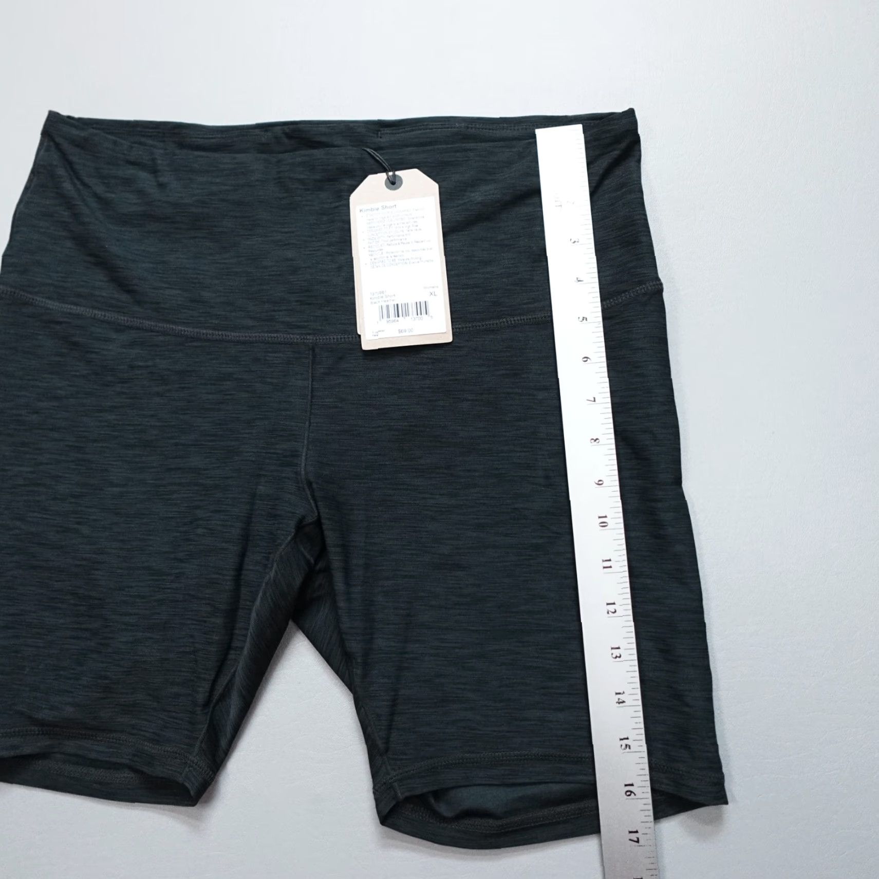 Prana Prana Kimble Shorts High Rise Athletic Black Heather 1970881 Womens Size XL Athletic Biker Pockets Size 40" / US 18 - 5 Thumbnail