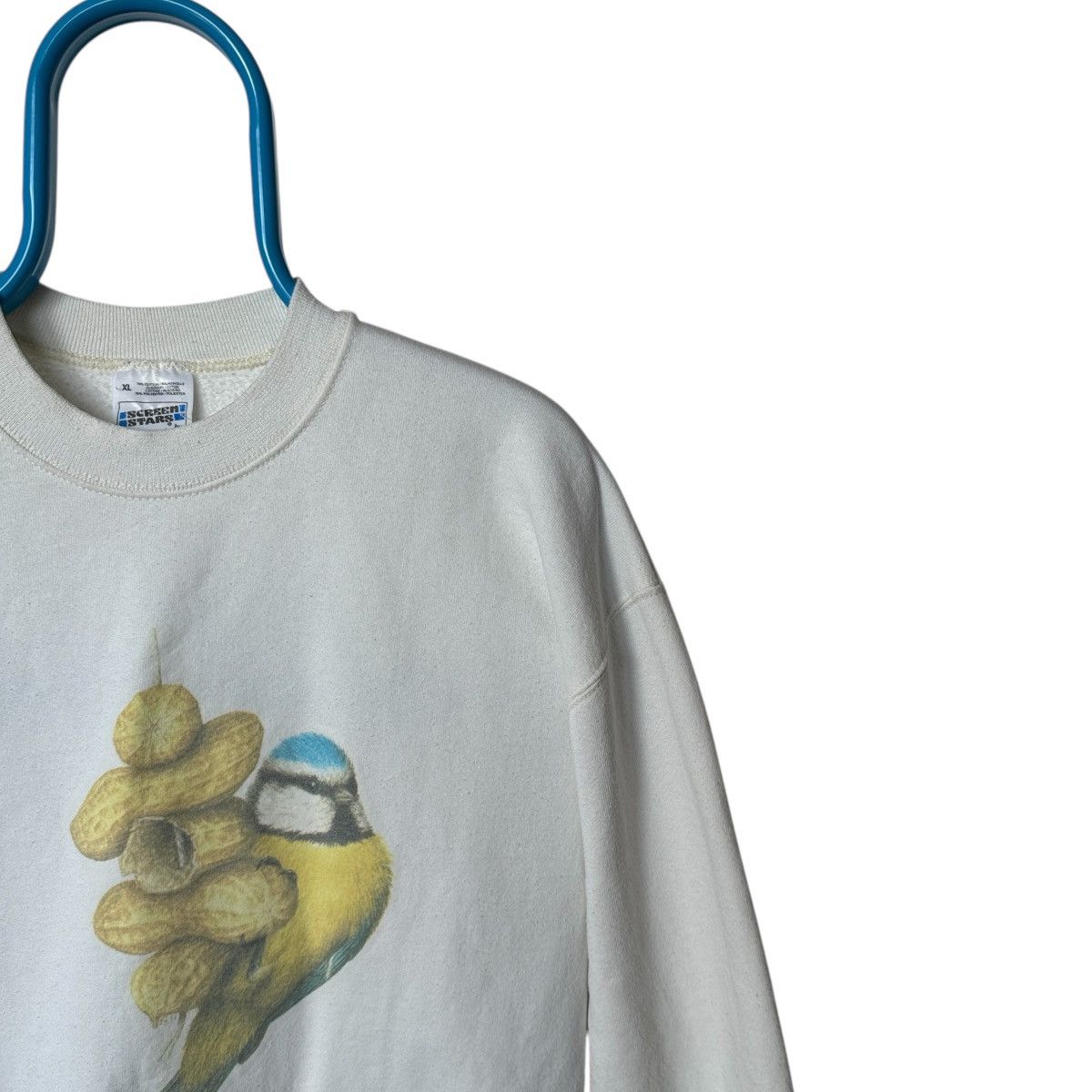 Vintage white 90s sweatshirt retro nature boho bird Size US XL / EU 56 / 4 - 2 Thumbnail