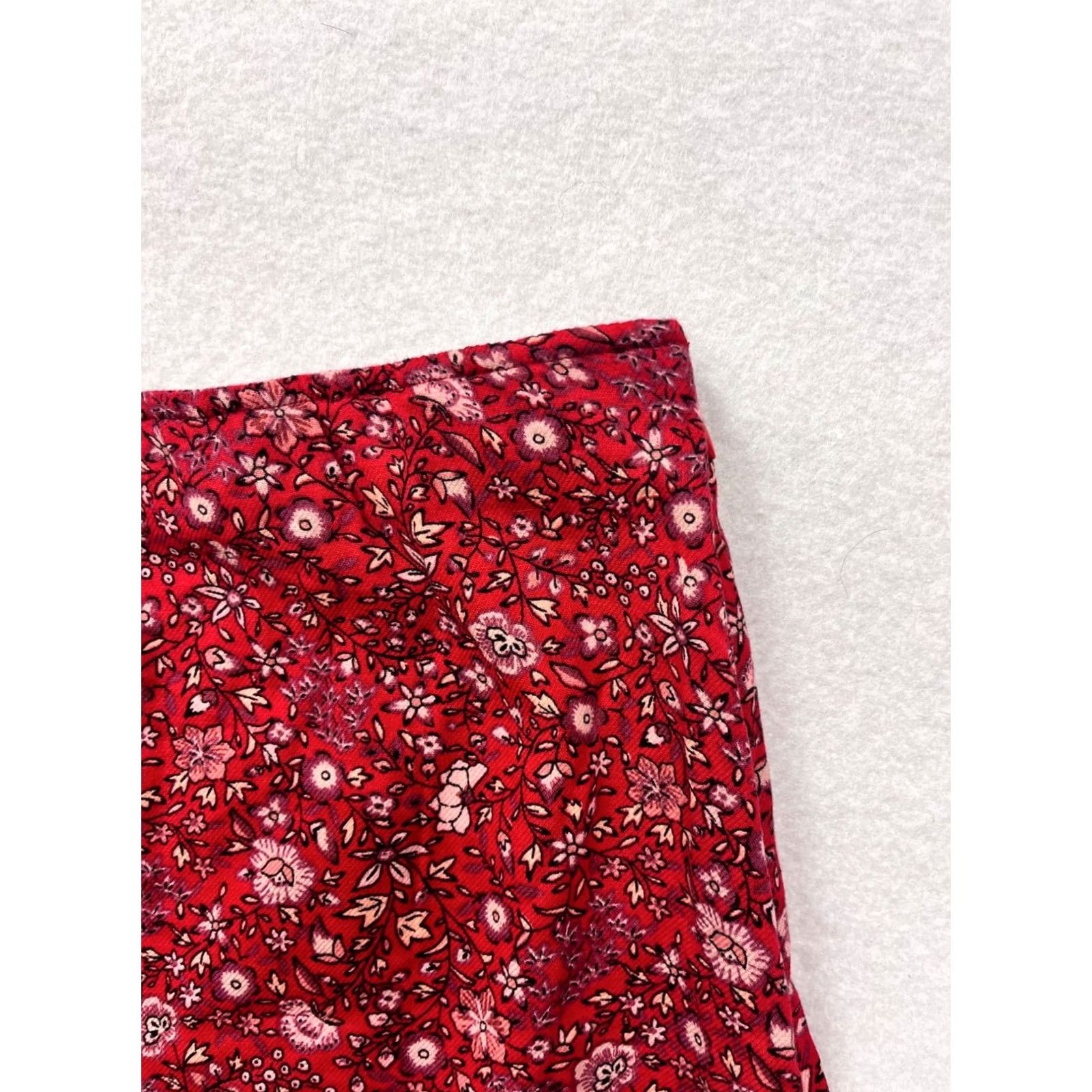 Vintage VINTAGE? Not Vintage. Women’s American Eagle Skirt 2XL Red Mini Short Floral Zipper Slit THe? Size 40" / US 18 - 4 Thumbnail