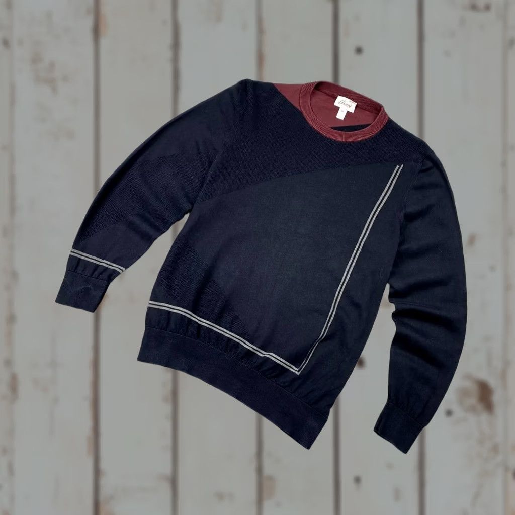 Brioni VINTAGE Brioni Sweater Mens Size 48 Blue Wool Knit Pullover Size US M / EU 48-50 / 2 - 1 Thumbnail