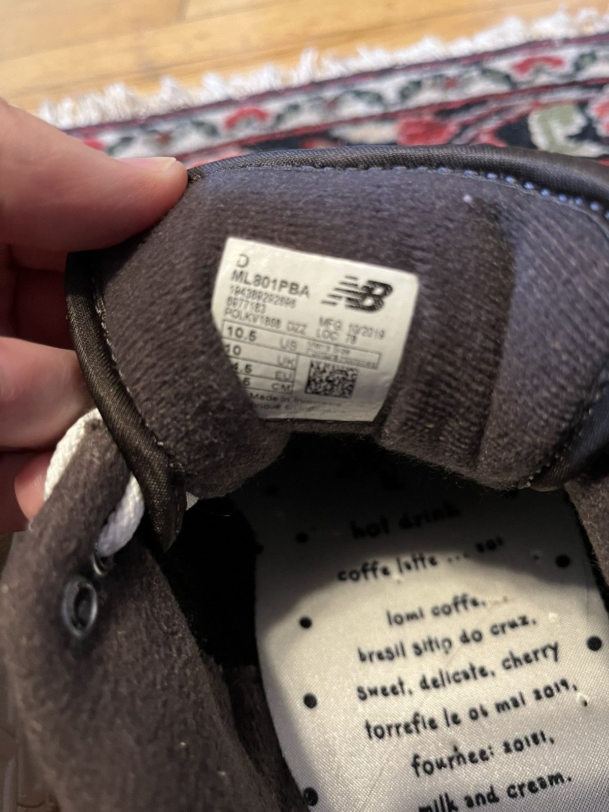 New Balance New Balance X Paperboy 801 “Coffee Latte” - US 10.5 / UK 10 Size US 10.5 / EU 43-44 - 6 Thumbnail