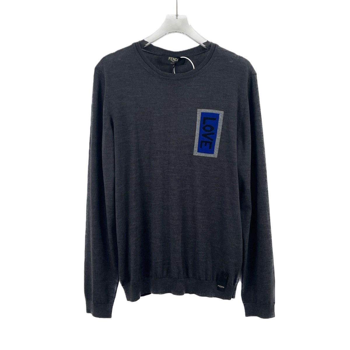 Fendi Fendi Black Letter Intarsia Long Sleeve Knit Sweater K26WX Size US M / EU 48-50 / 2 - 1 Thumbnail