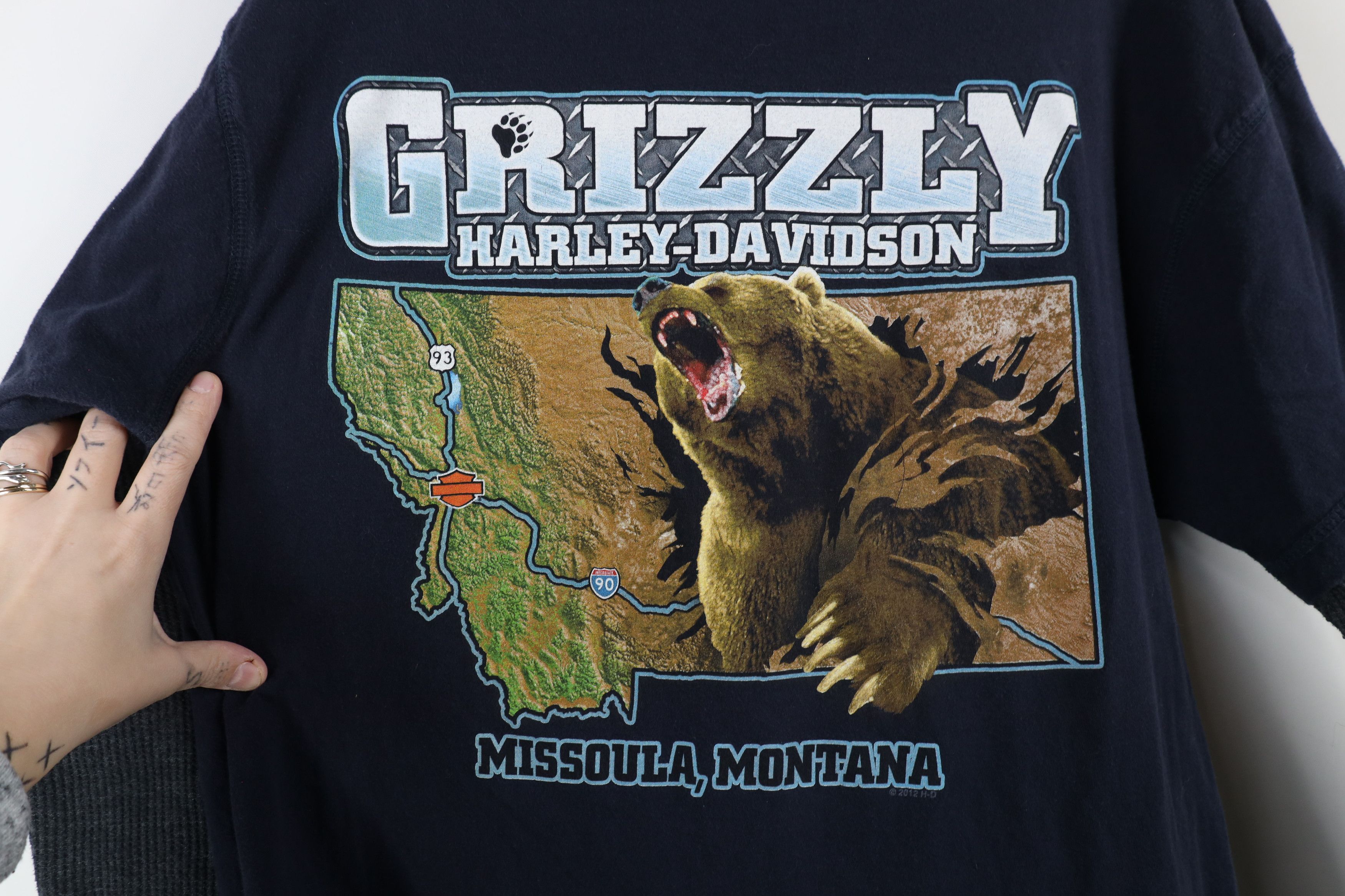 Harley Davidson × Vintage Vintage Harley Davidson Waffle Knit Bear Long Sleeve T-Shirt Size US L / EU 52-54 / 3 - 10 Thumbnail