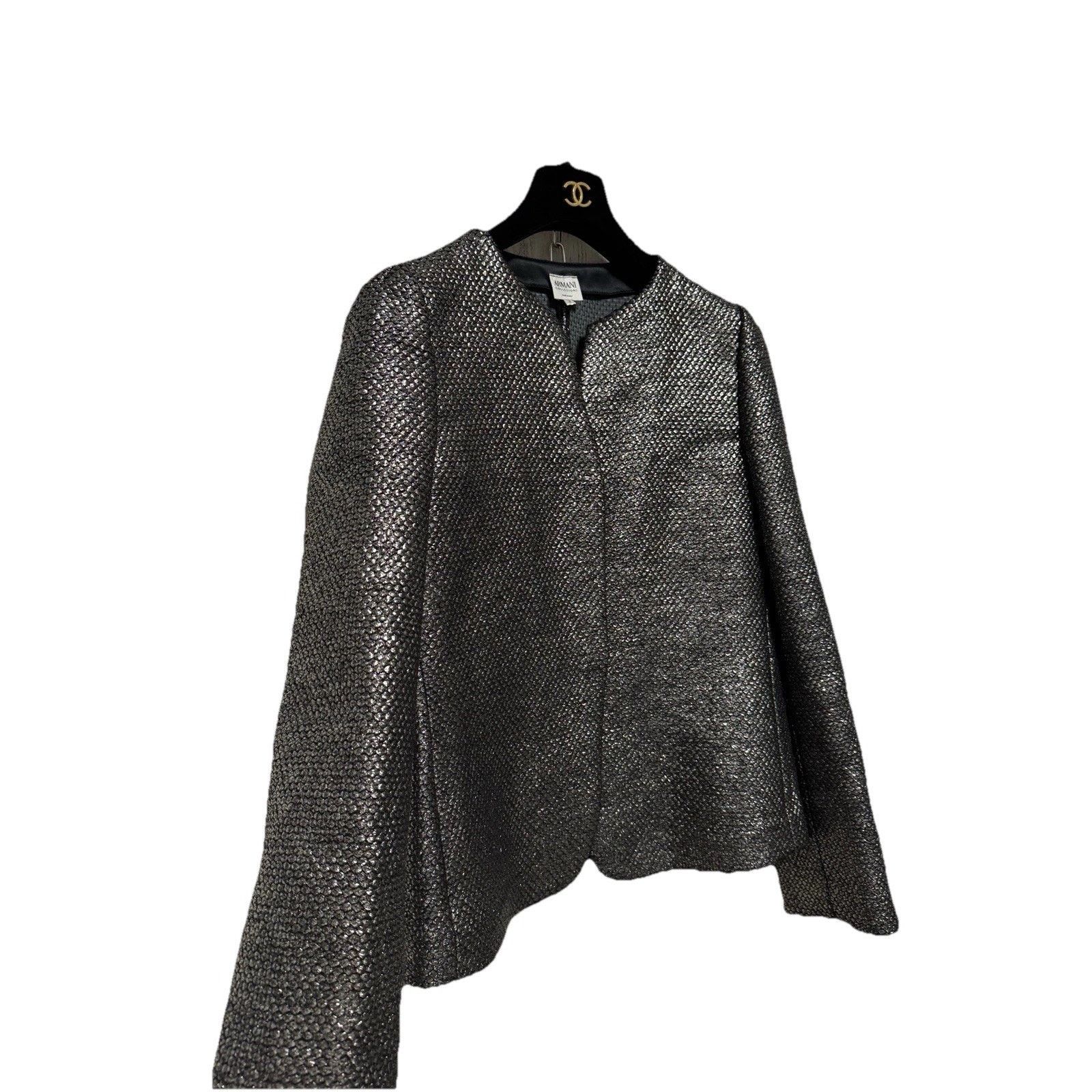 Armani Collezioni Armani Collezioni Pewter Wool Silk Blazer Size M / US 6-8 / IT 42-44 - 5 Thumbnail