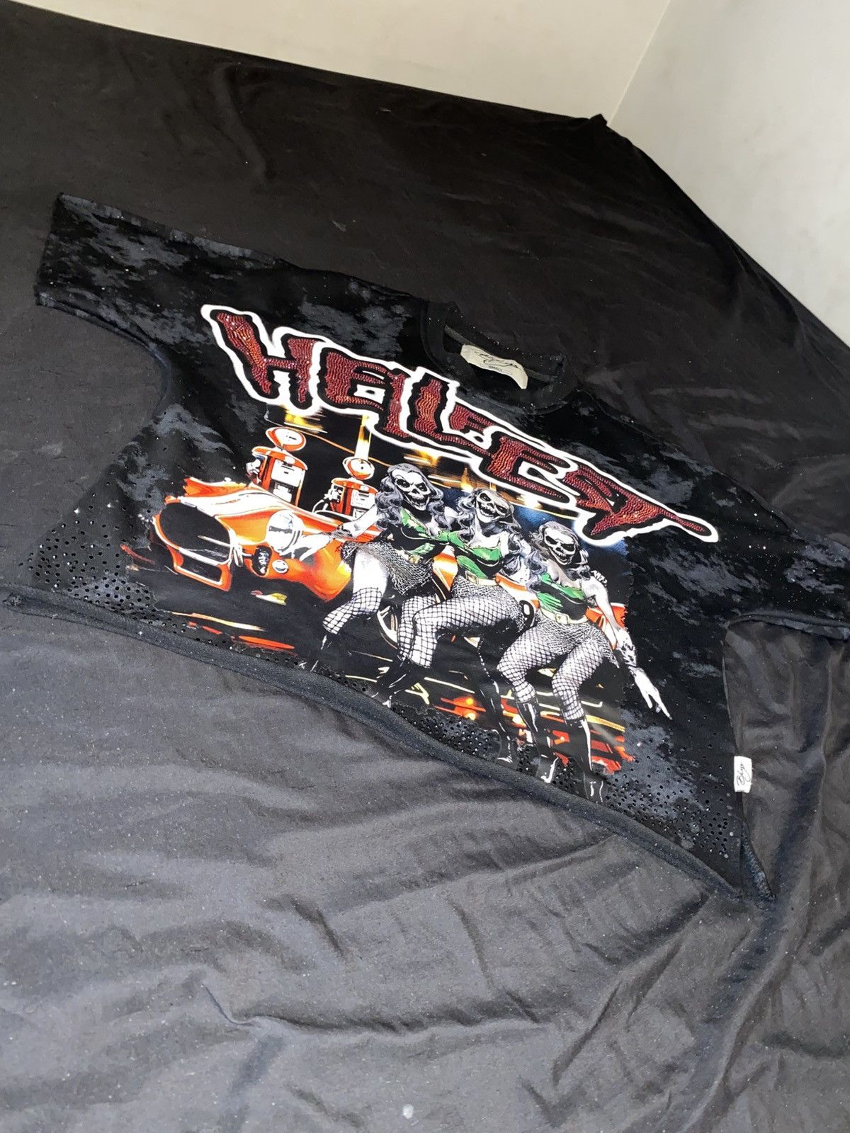 Other Bkys Rhinestone Graphic T-Shirt Black Crew Neck Small Size US S / EU 44-46 / 1 - 2 Thumbnail