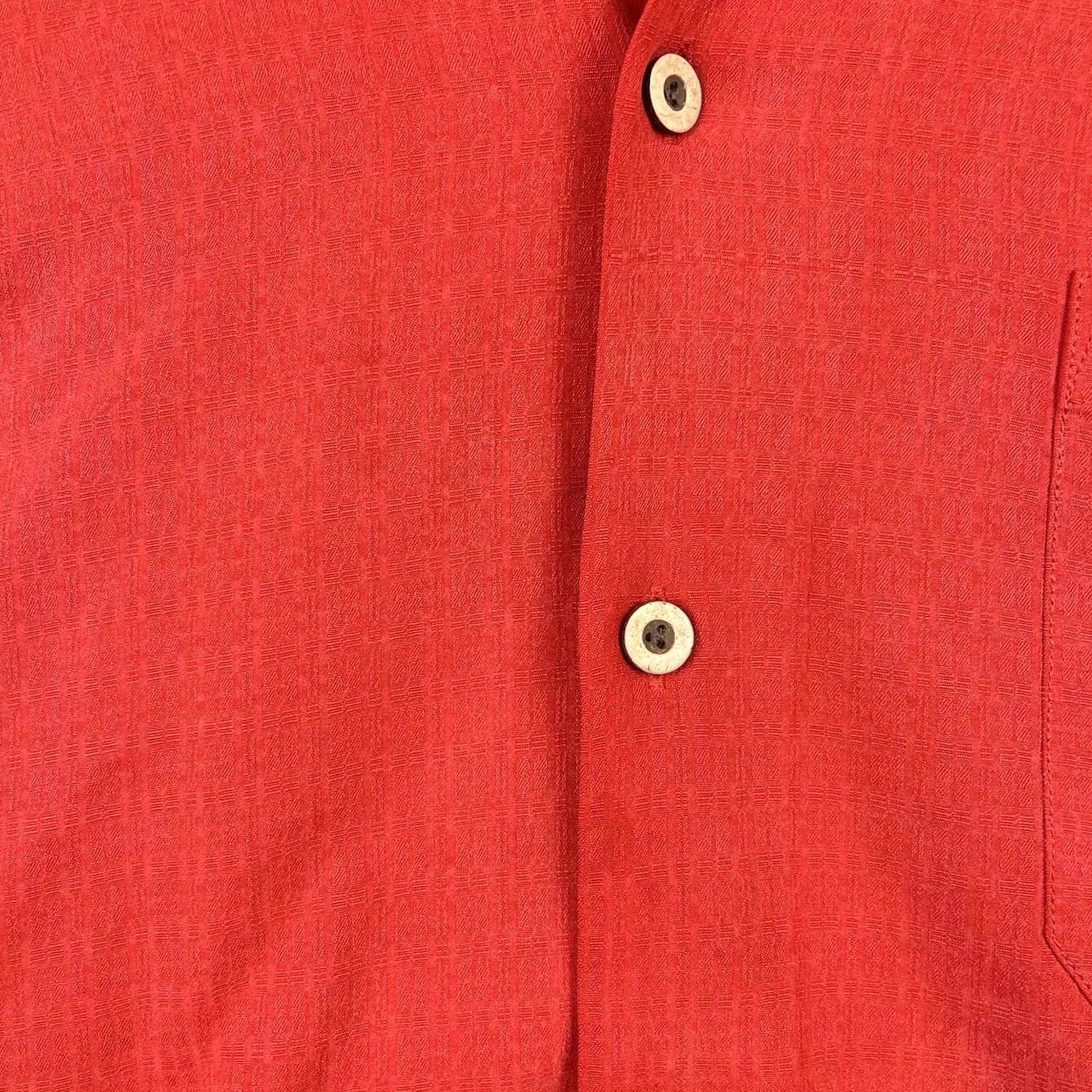 Tommy Bahama Tommy Bahama Shirt Men 2XL Solid Red Silk Short Sleeve Button-Up Hawaiian Beach Casual Shirt Womens? Size US XXL / EU 58 / 5 - 6 Thumbnail