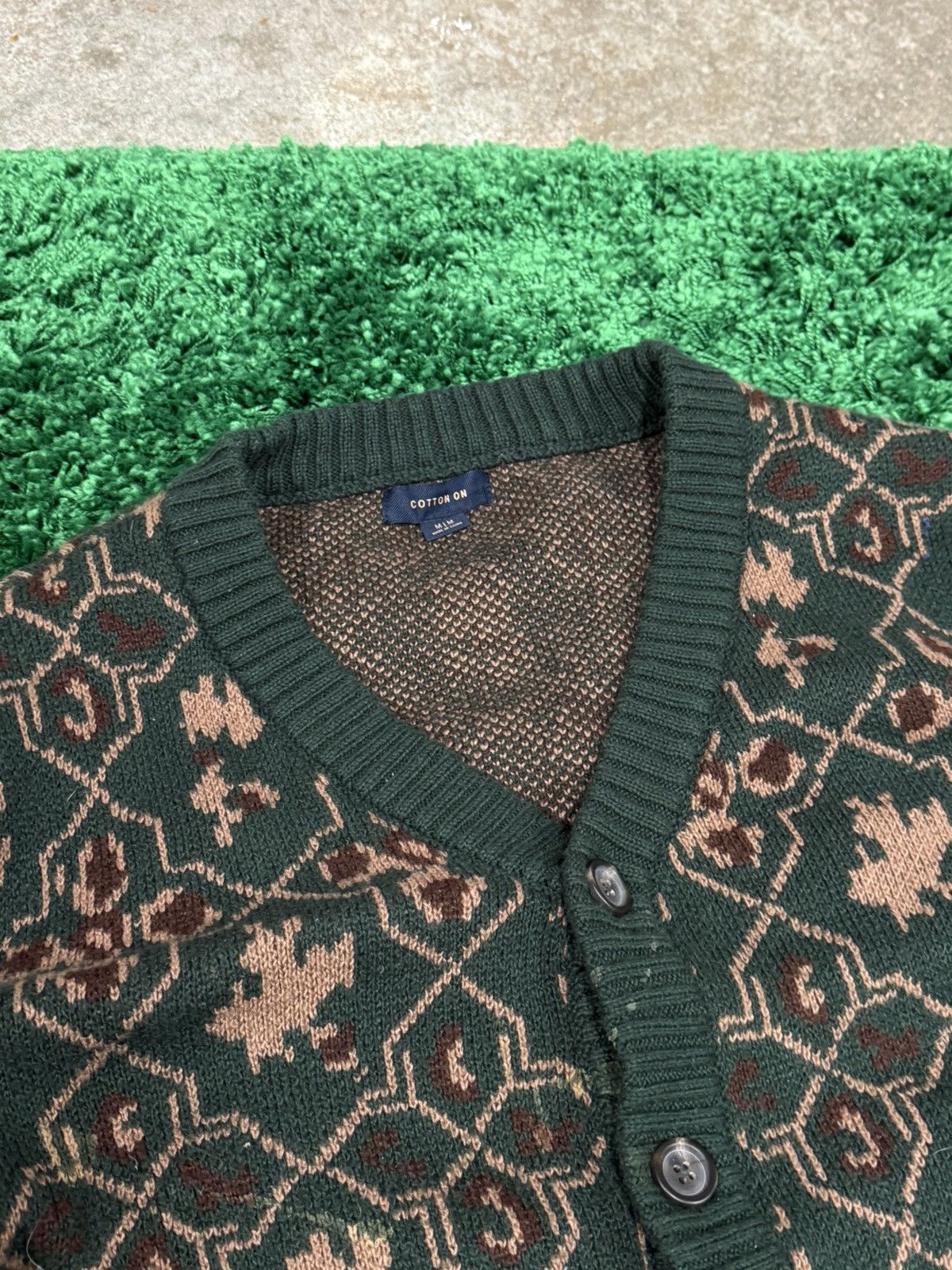 Cotton On Cotton On Leaf Leaves Fall Knit Cardigan Sweater Medium M Size US M / EU 48-50 / 2 - 3 Thumbnail